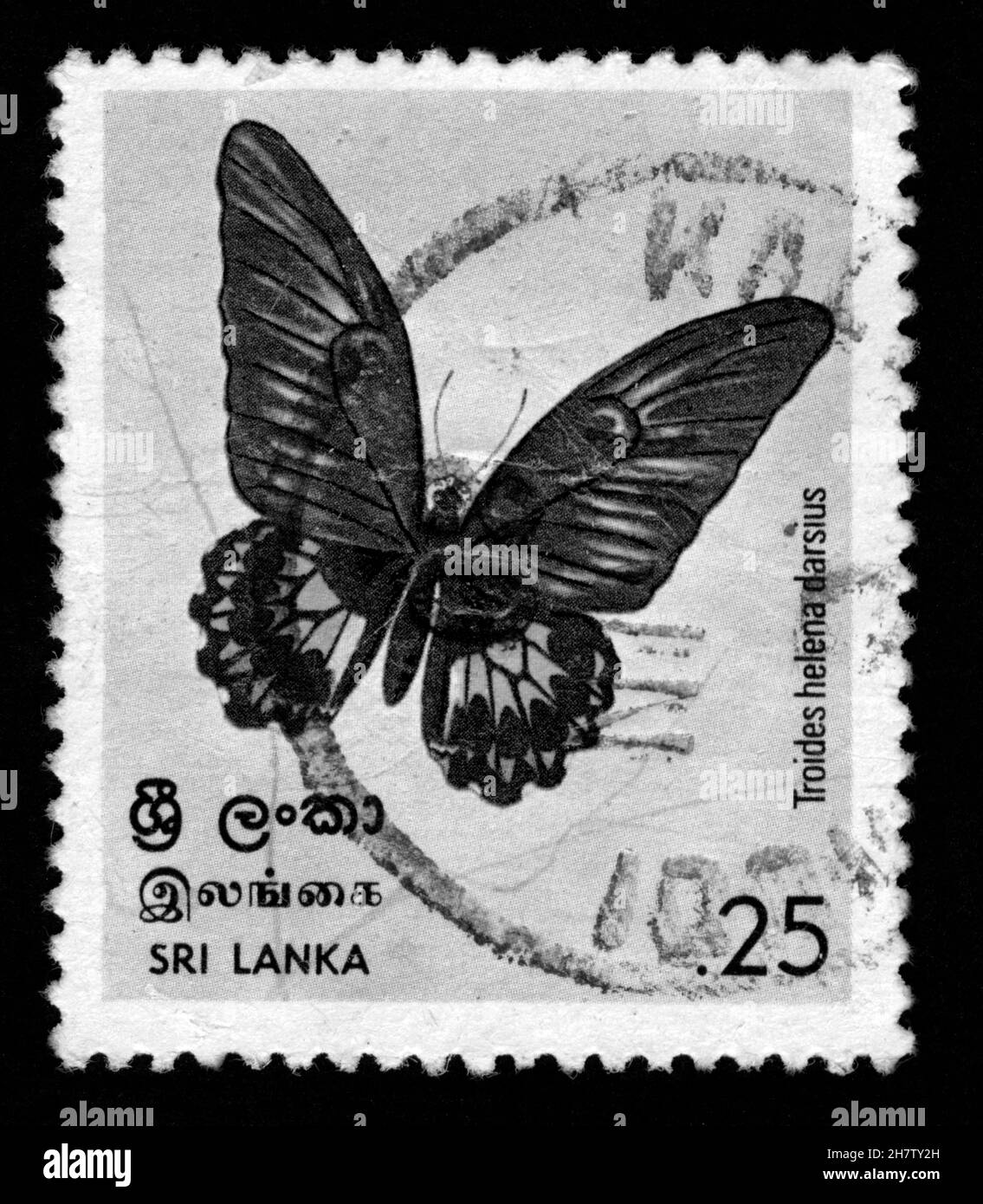 Briefmarkendruck in Sri Lanka, Schmetterlinge Stockfoto