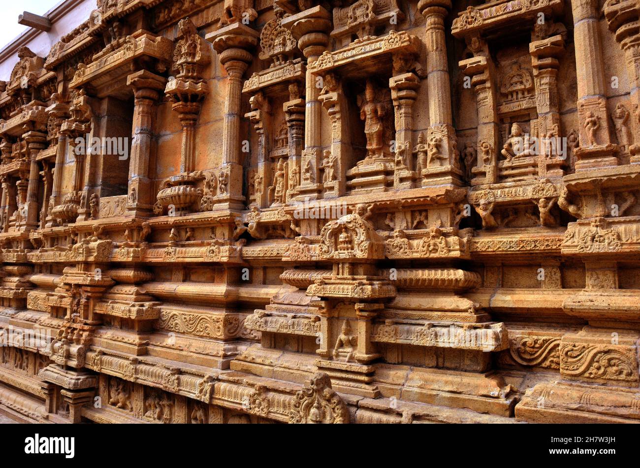 Indische alte Mauer im Tempel Stockfoto