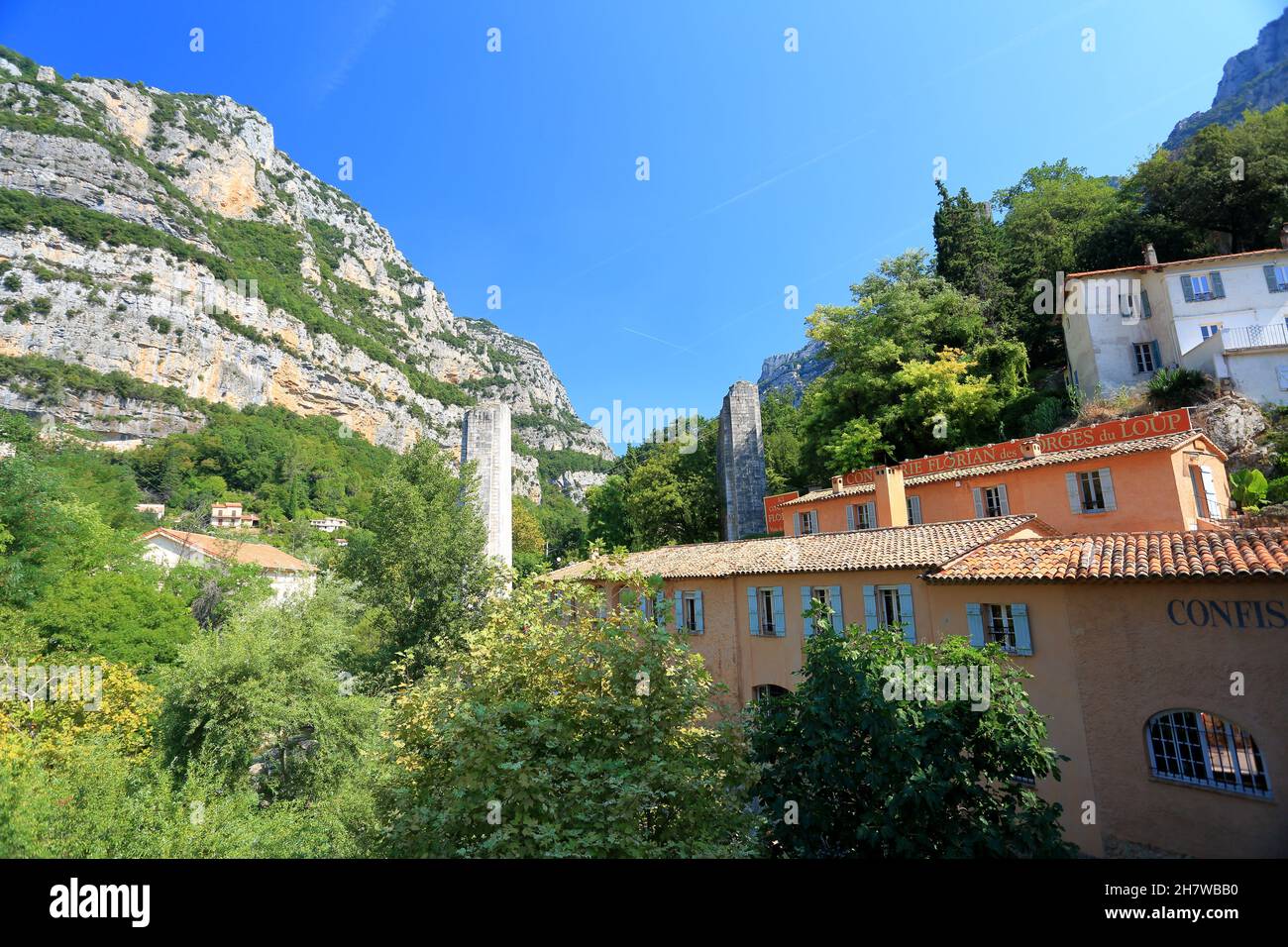 Pont du Loup, Eingang des Loup-Canyons, Alpes Martimes, 06, Region sud Stockfoto