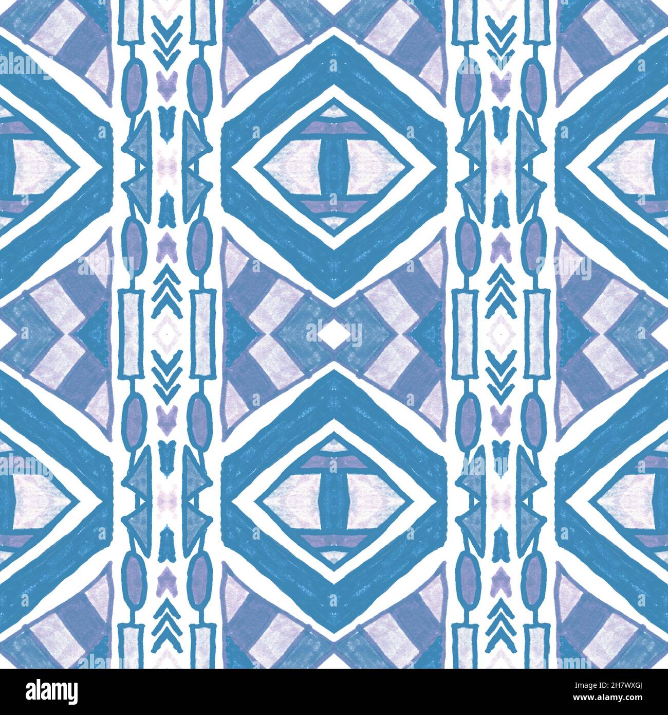 Navajo Nahtloses Muster. Handgezeichneter ethnischer Hintergrund. Stockfoto