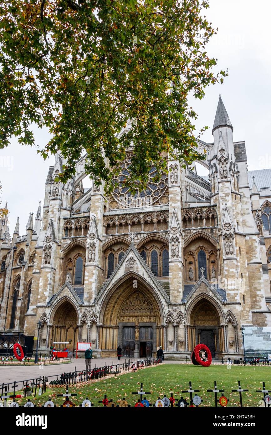 Westminster Abbey, London, Großbritannien. Formell die Collegiate Church of Saint Peter in Westminster genannt. Stockfoto