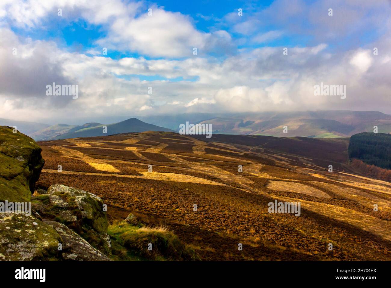 Blick vom Win Hill im Peak District National Park Derbyshire England auf den Gipfel des Lose Hill Stockfoto