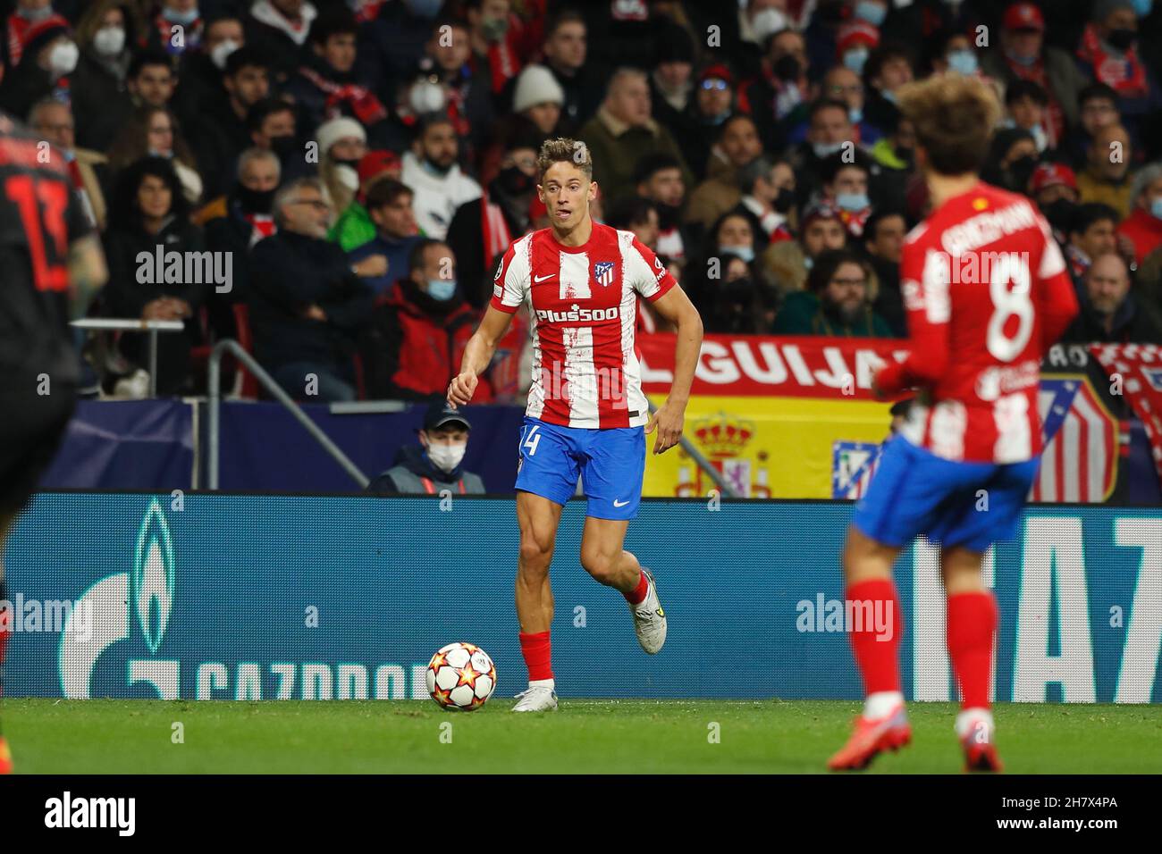 Madrid, Spanien. 24th. November 2021. Marcos Llorente (Atletico) Fußball: UEFA Champions League Gruppenphase Matchday 5 Gruppe B Spiel zwischen Culb Atletico de Madrid 0-1 AC Mailand im Estadio Metropolitano in Madrid, Spanien . Quelle: Mutsu Kawamori/AFLO/Alamy Live News Stockfoto