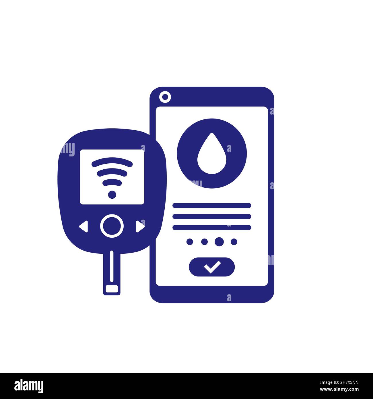 Glucometer und Smartphone-Symbol Stock Vektor