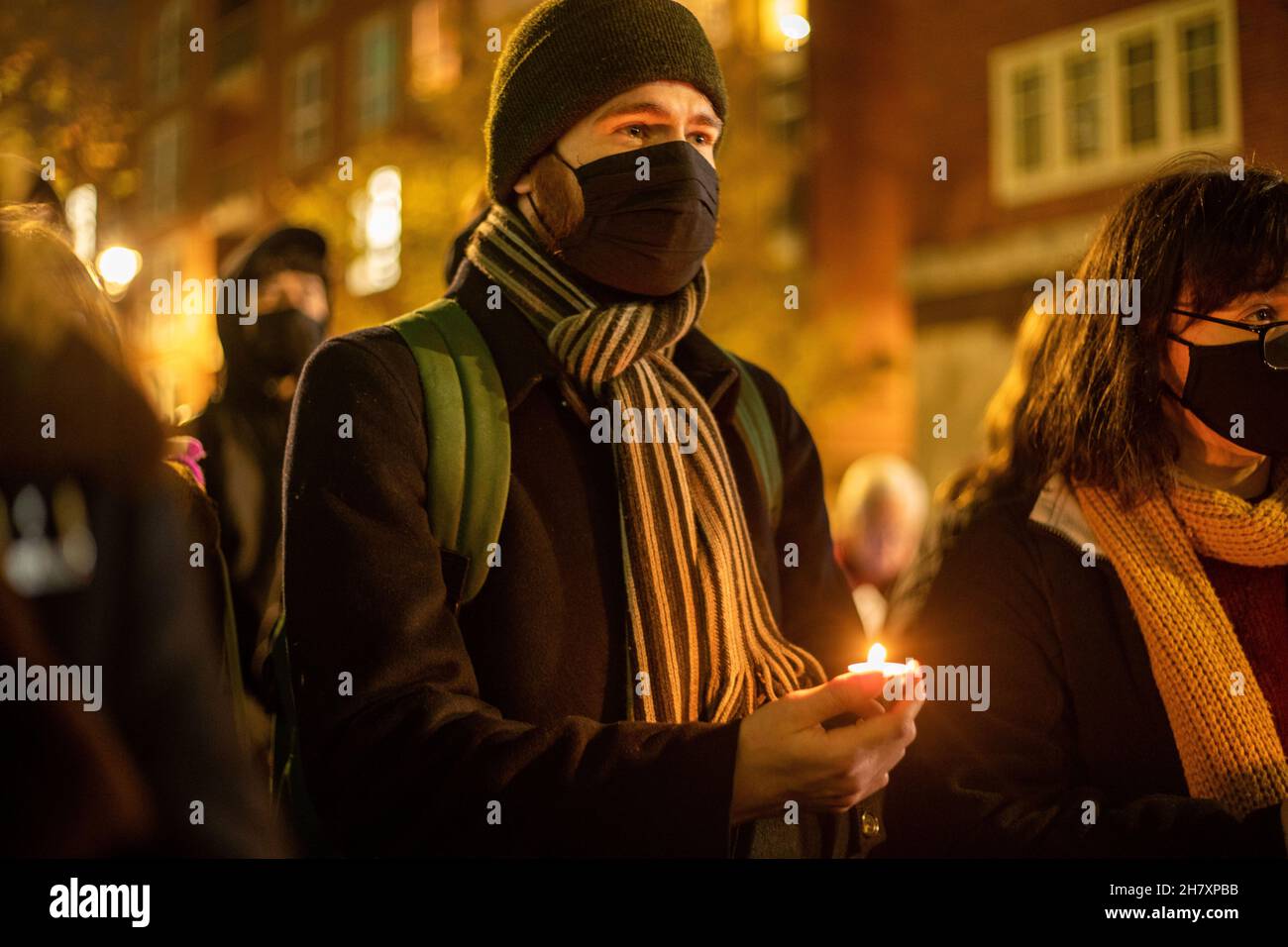 LONDON, GROSSBRITANNIEN 25TH. NOVEMBER 2021. Nach dem Tod von mindestens 27 Migranten, die beim Versuch, den Kanal zu überqueren, nach dem Untergang ihres Bootes starben, wurde vor dem Londoner Innenministerium keine Todeswache mehr durchgeführt. Quelle: Lucy North/Alamy Live News Stockfoto