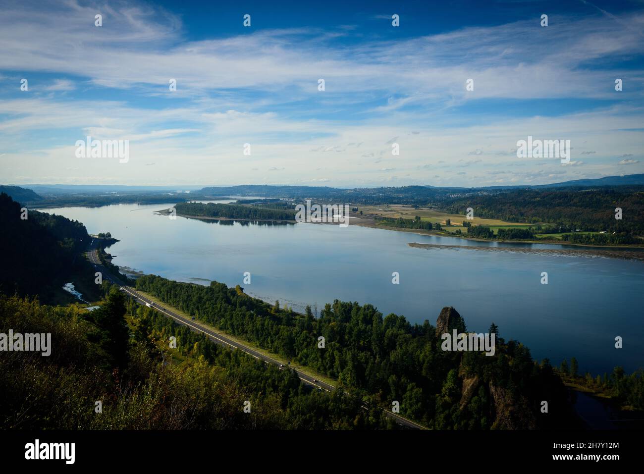 Der columbia River vom vista House aus gesehen Stockfoto