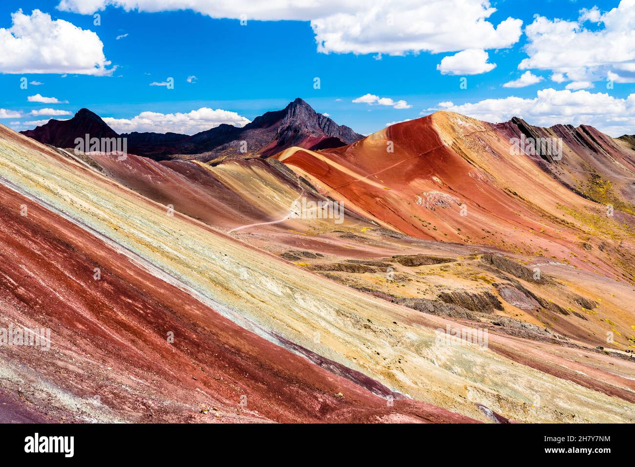 Vinicunca Rainbow Mountain in Peru Stockfoto