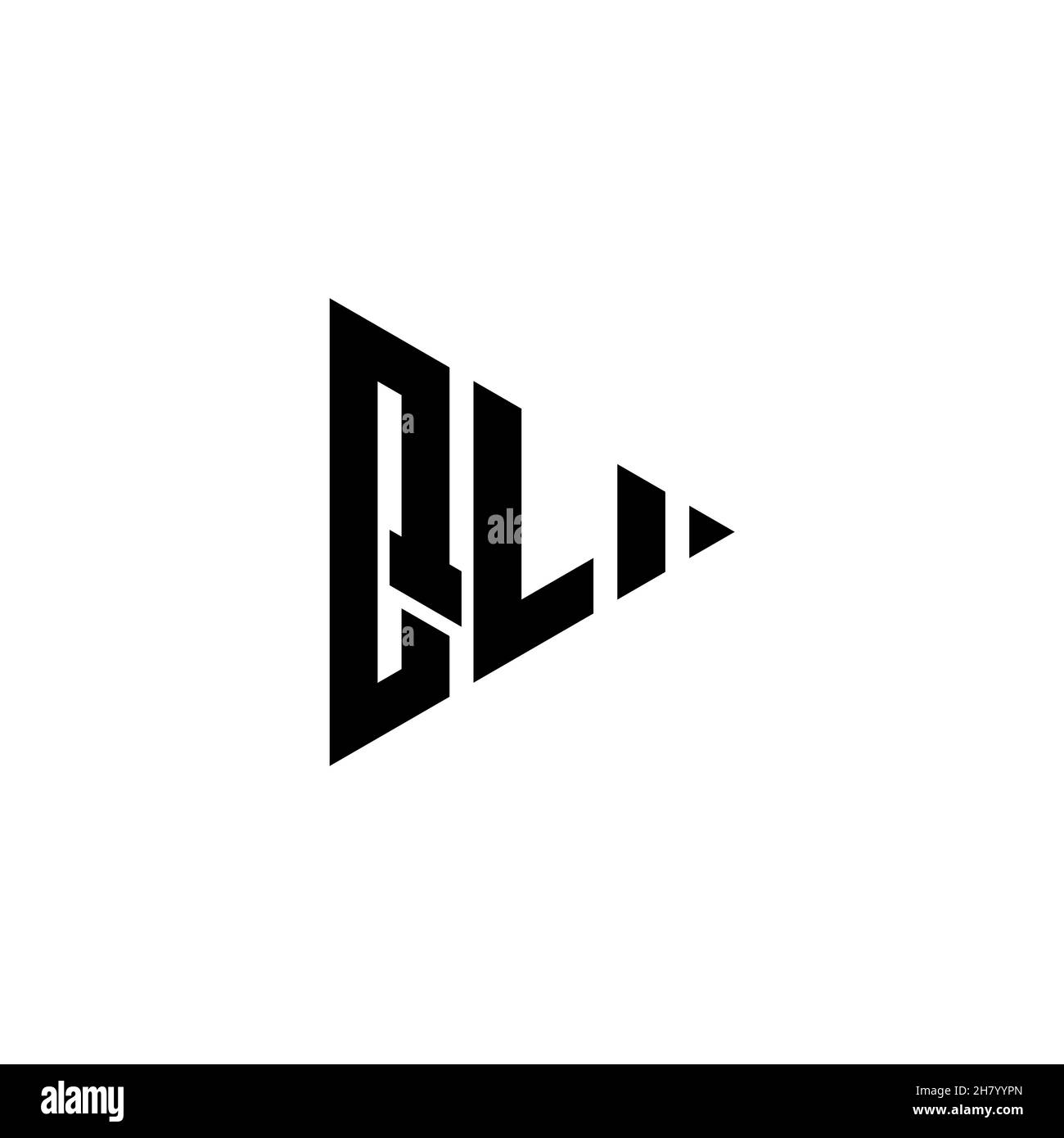 QL Monogram-Logo-Buchstabe mit Dreieck-Play-Taste Form Stil auf isoliertem Hintergrund. Dreieck-Monogramm-Logo, Dreieck spielen Logo Buchstaben. Stock Vektor