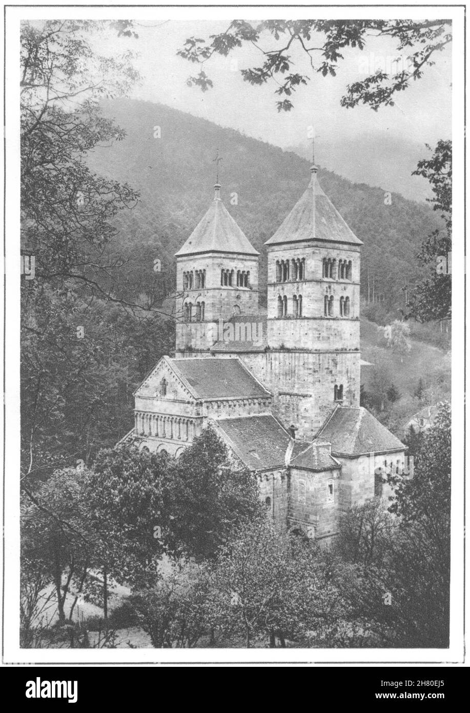 HAUT-RHIN. L'Abbaye de Murbach 1929 altes Vintage Druckbild Stockfoto
