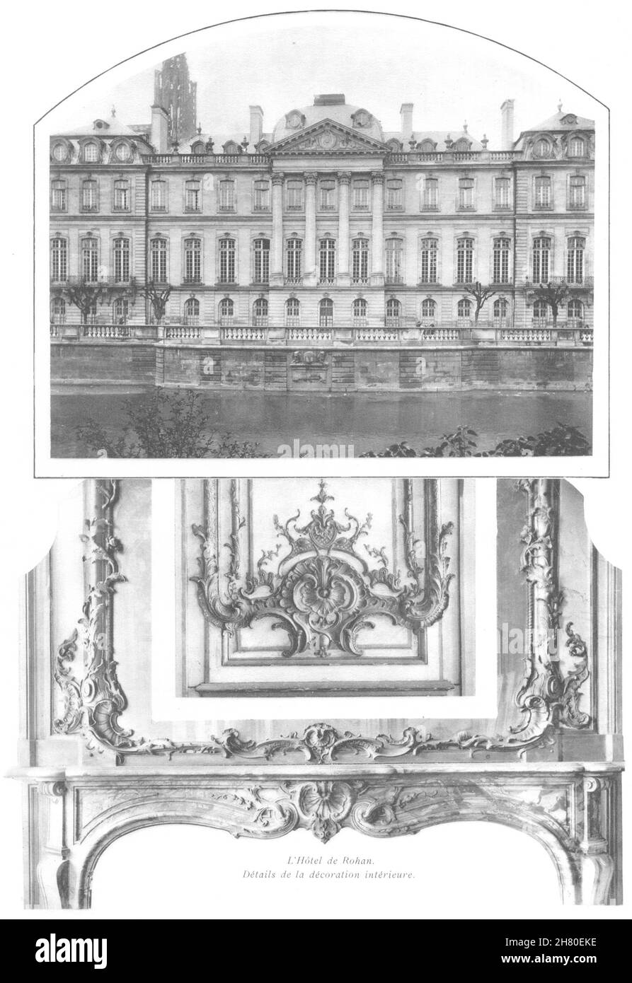 BAS-RHIN. L'Hôtel de Rohan. Détails de la décoration intérieure 1929 alter Druck Stockfoto