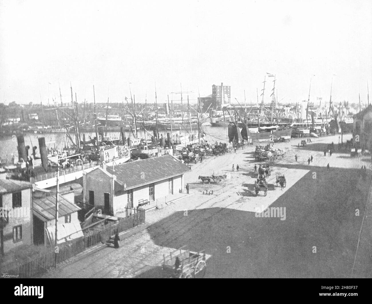 ARGENTINIEN. Buenos Aires - La Boca 1895 altes antikes Vintage Druckbild Stockfoto