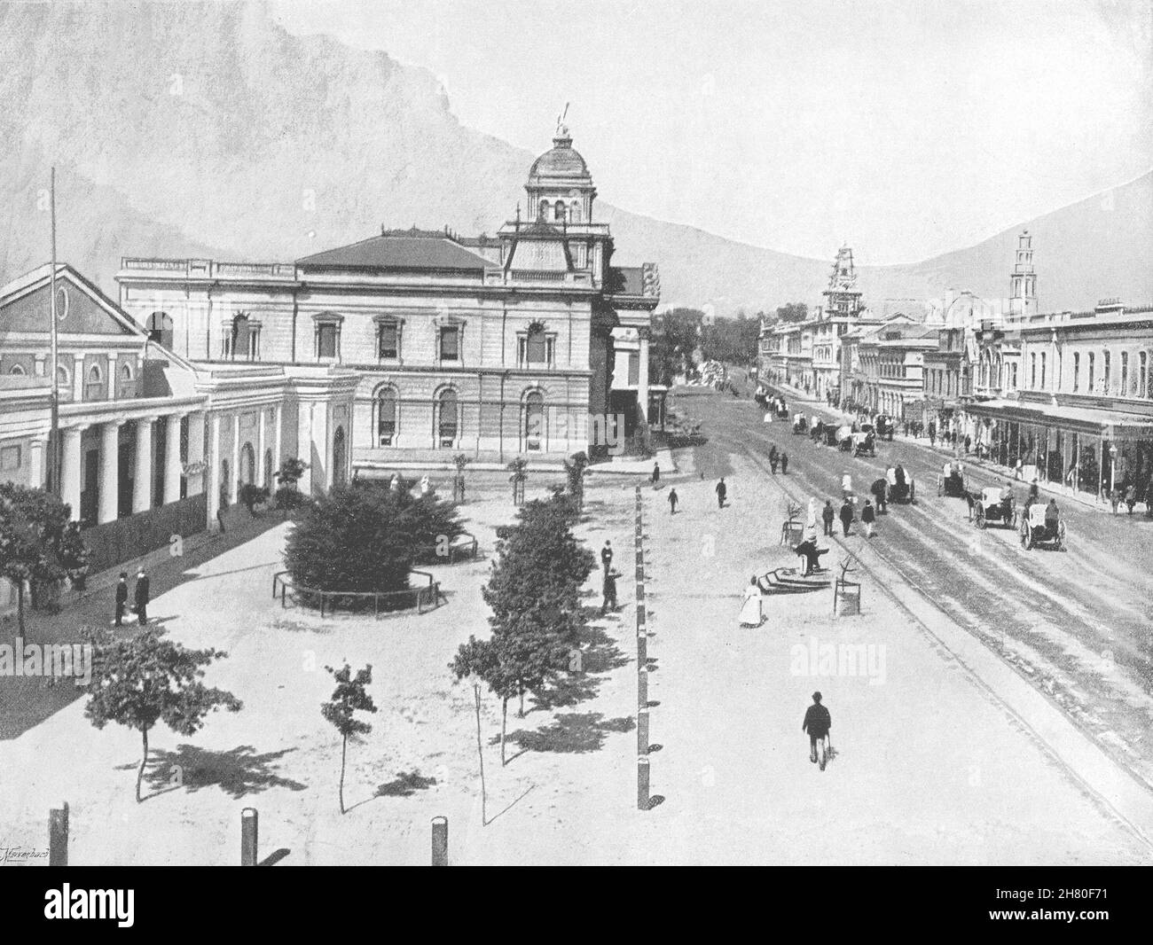 KAPSTADT. Adderley Street, mit Commercial Exchange & Standard Bank 1895 Stockfoto