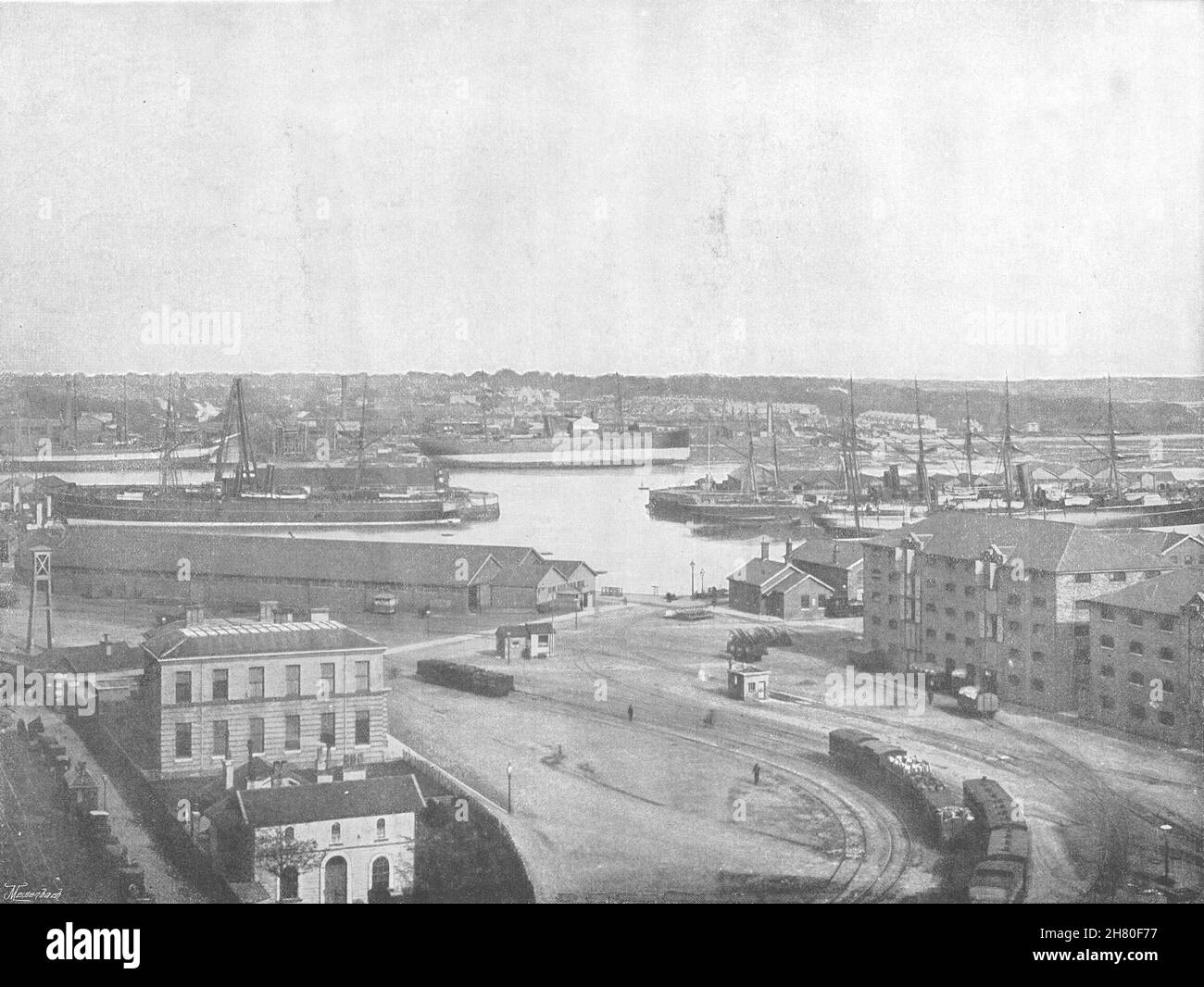 HAMPSHIRE. Southampton- The Docks 1895 altes antikes Vintage Druckbild Stockfoto