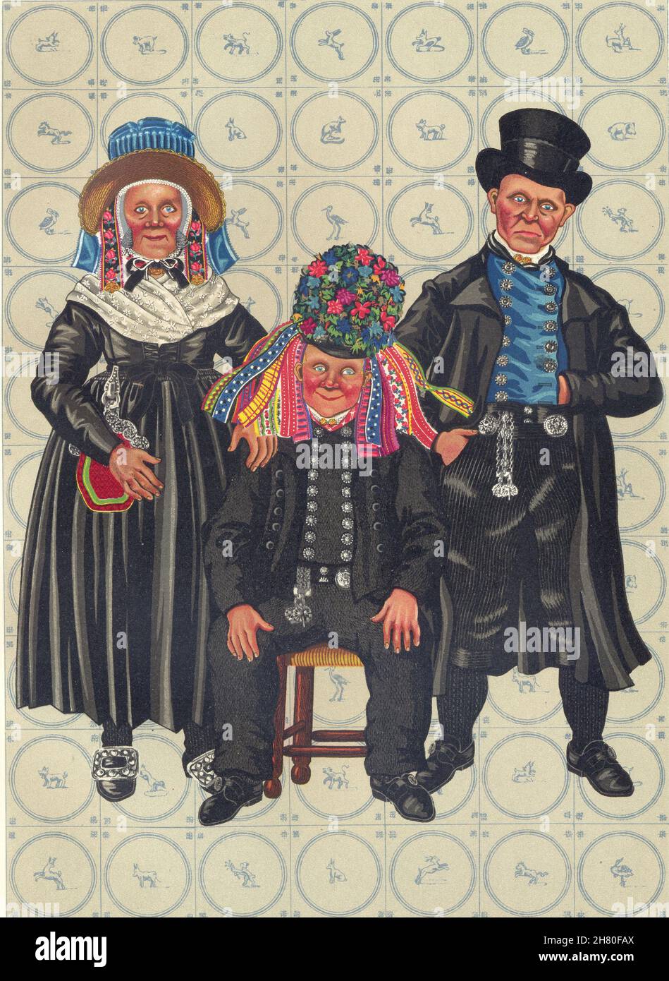 NIEDERLANDE. Staphorst. Zeremonielle Kleidung - 2nd Hälfte des 19th. Jahrhunderts 1932 Druck Stockfoto NIEDERLANDE. Staphorst. Zeremonielle Kleidung - 2nd Hälfte des 19th. Jahrhunderts 1932 Druck Stockfoto