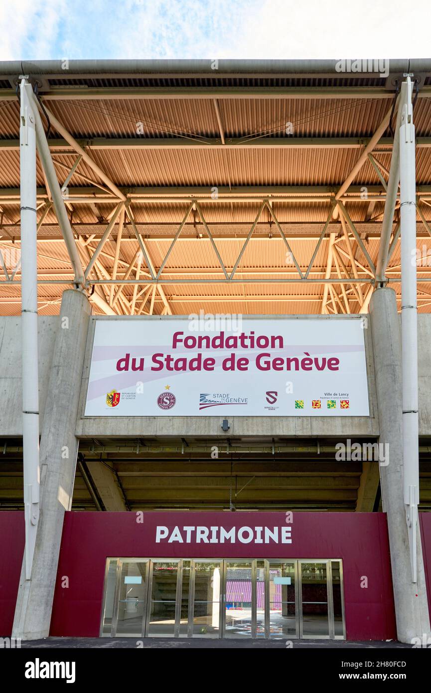 Stadtstadion in Geneve - der offizielle Spielplatz des FC Servette Stockfoto