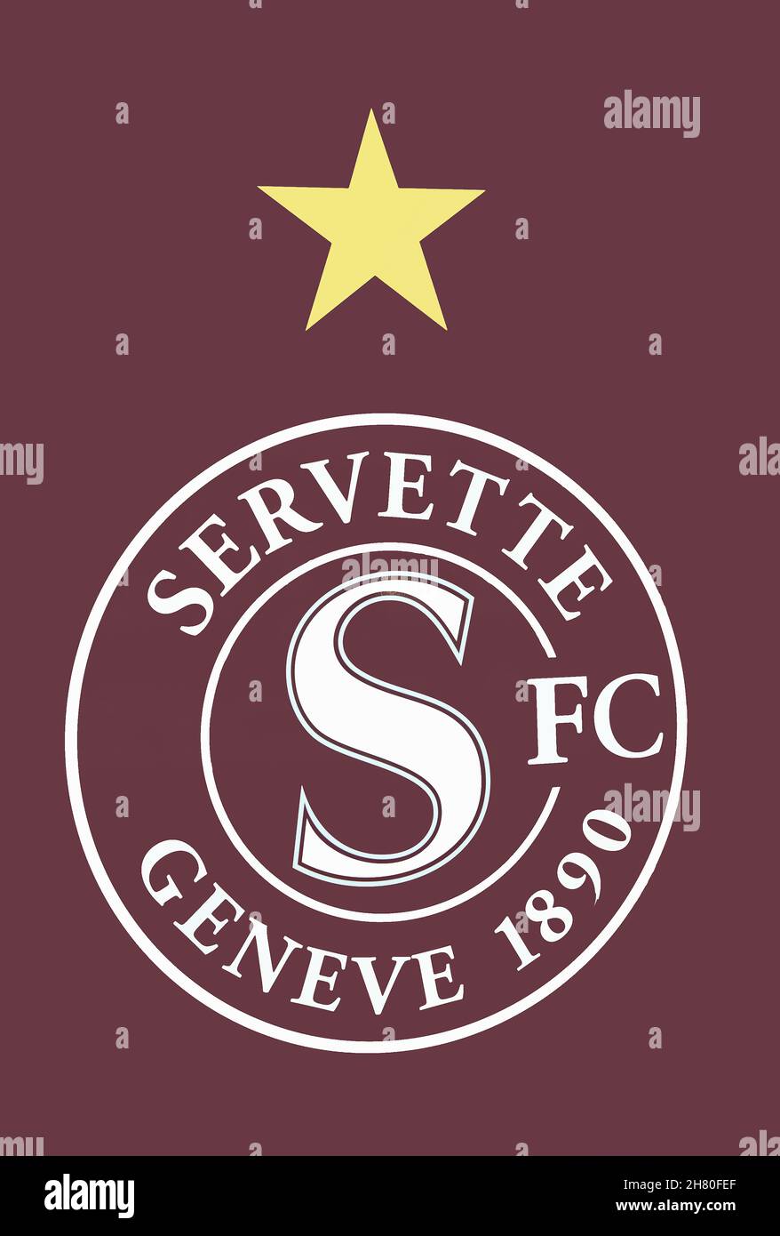 Das Emblem des FC Servette Teams Stockfoto