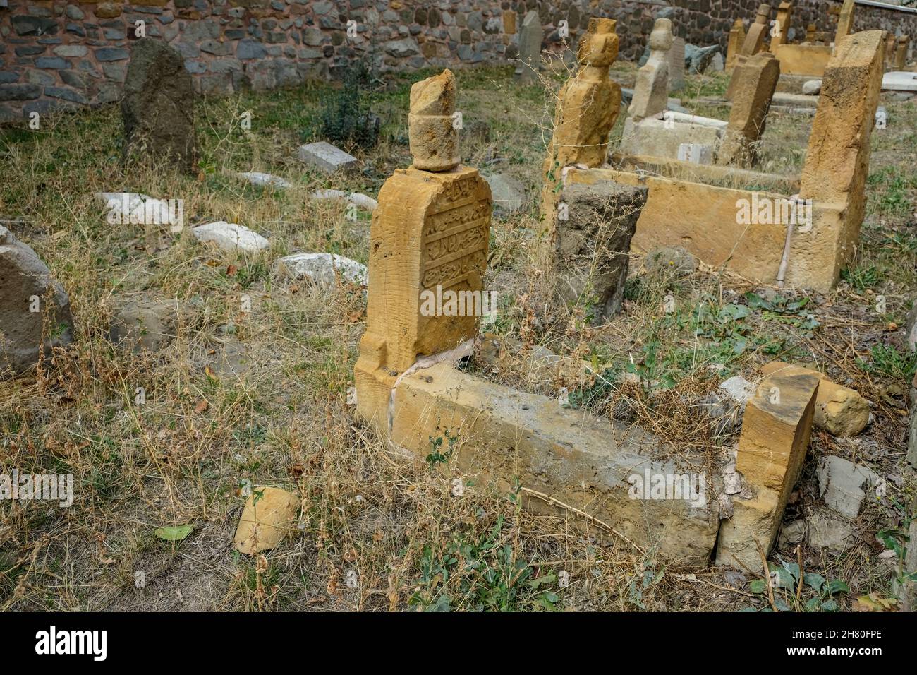 Alte Grabsteine in der Provinz yozgat gefunden Stockfoto