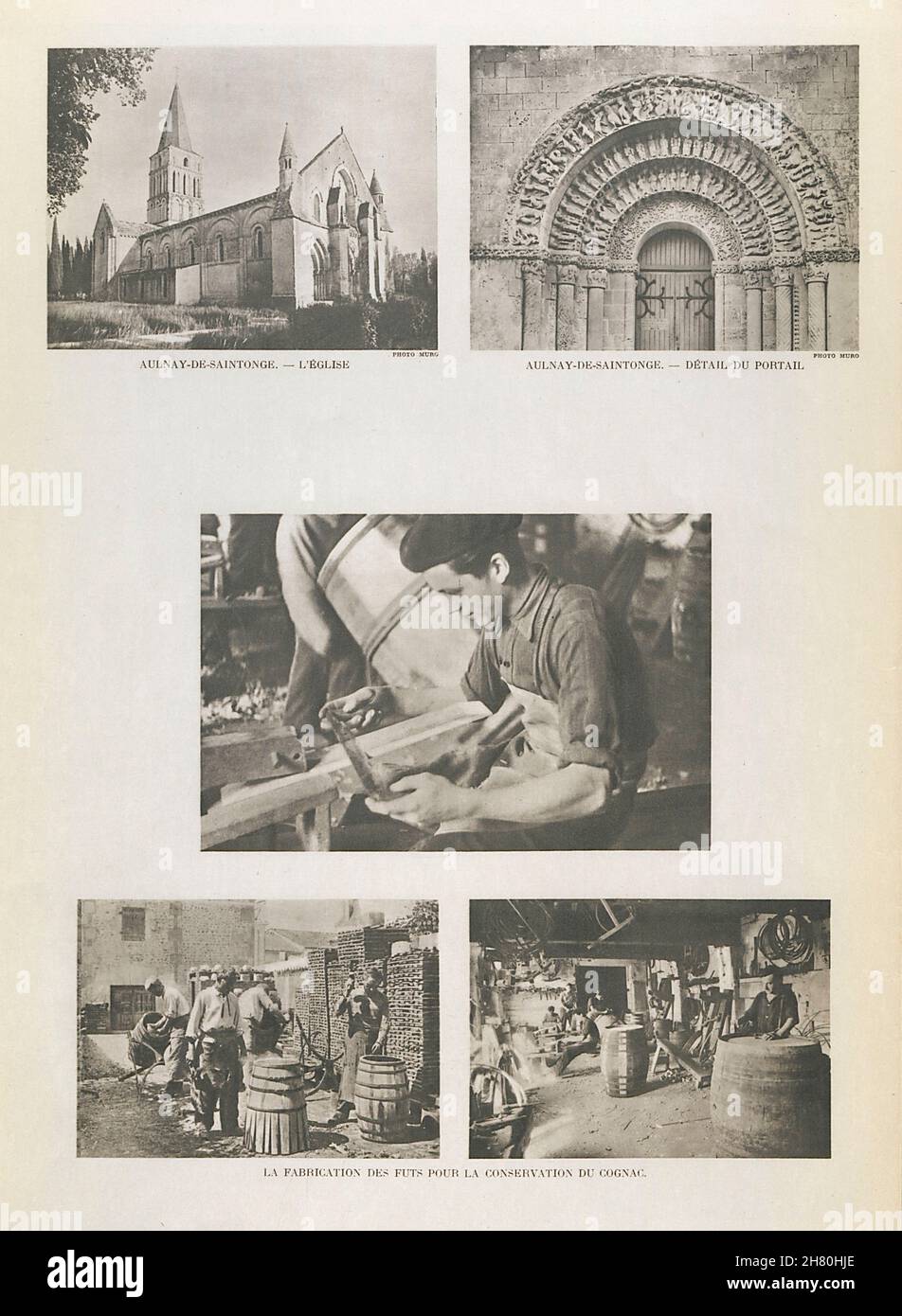 Aulnay-de-Saintonge. Herstellung von Cognac-Fässern. Fertigung des Fots 1947 Stockfoto