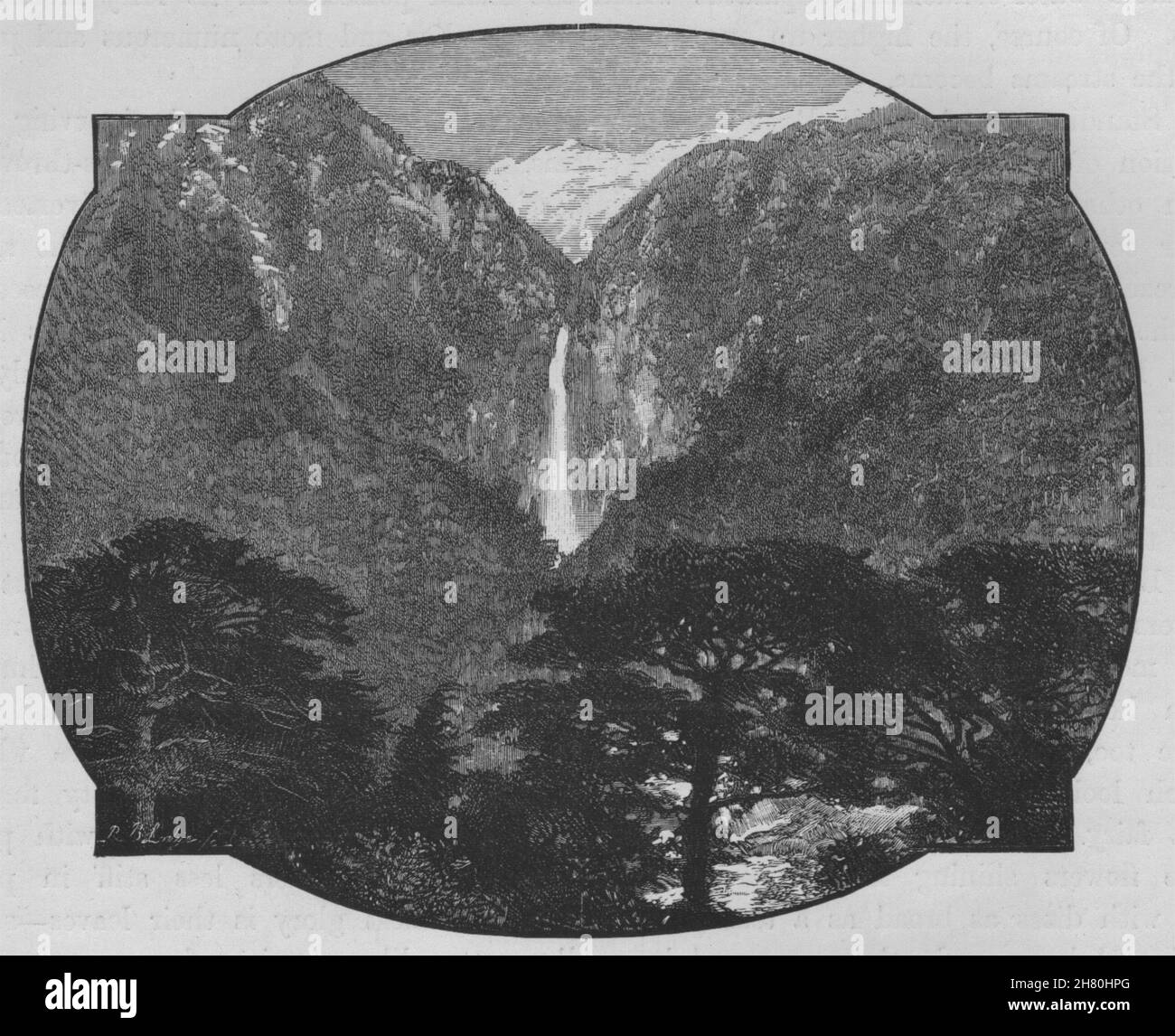 The Devil's Punch Bowl, Bealey Schlucht. Springfield/West Coast. Neuseeland 1890 Stockfoto