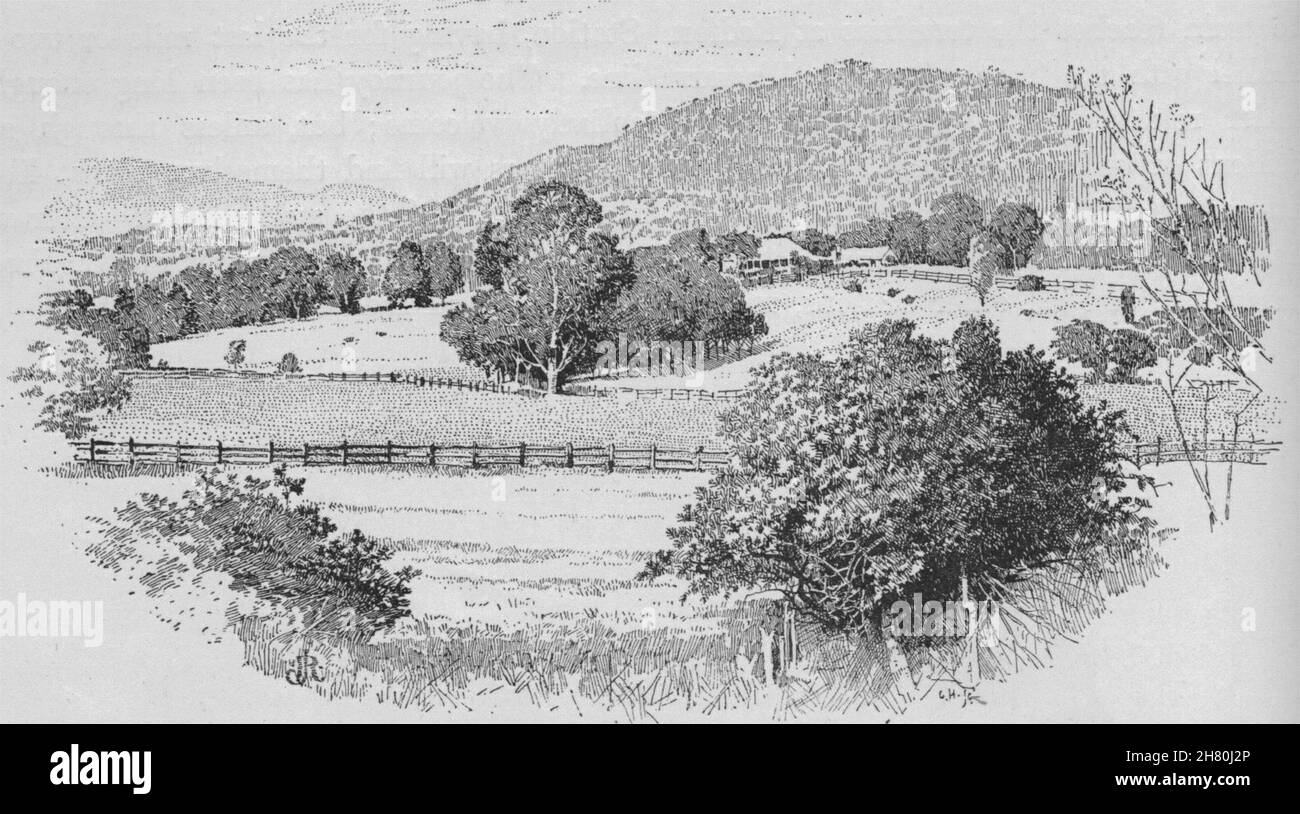 Glenalvon, der letzten Station im Hunter Valley. Australien 1890 alten Drucken Stockfoto