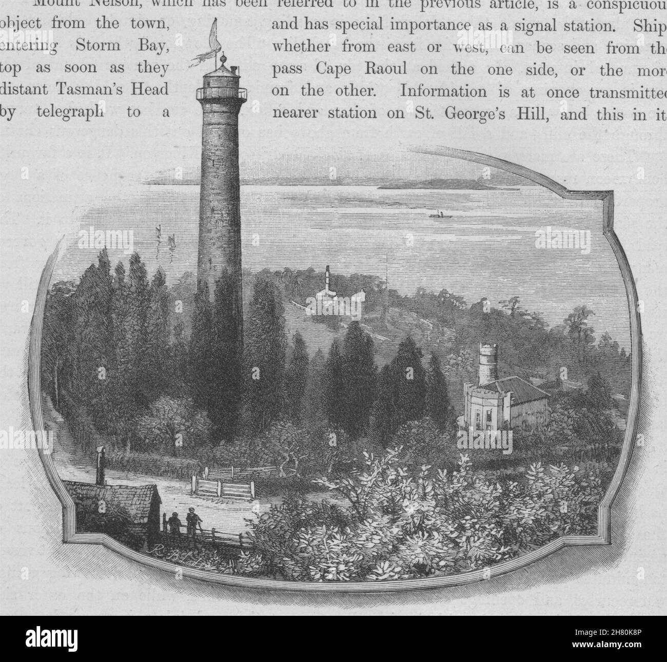 Der Shot Tower, Brown's River Road. Tasmanien. Australien 1890 alten, antiken Drucken Stockfoto