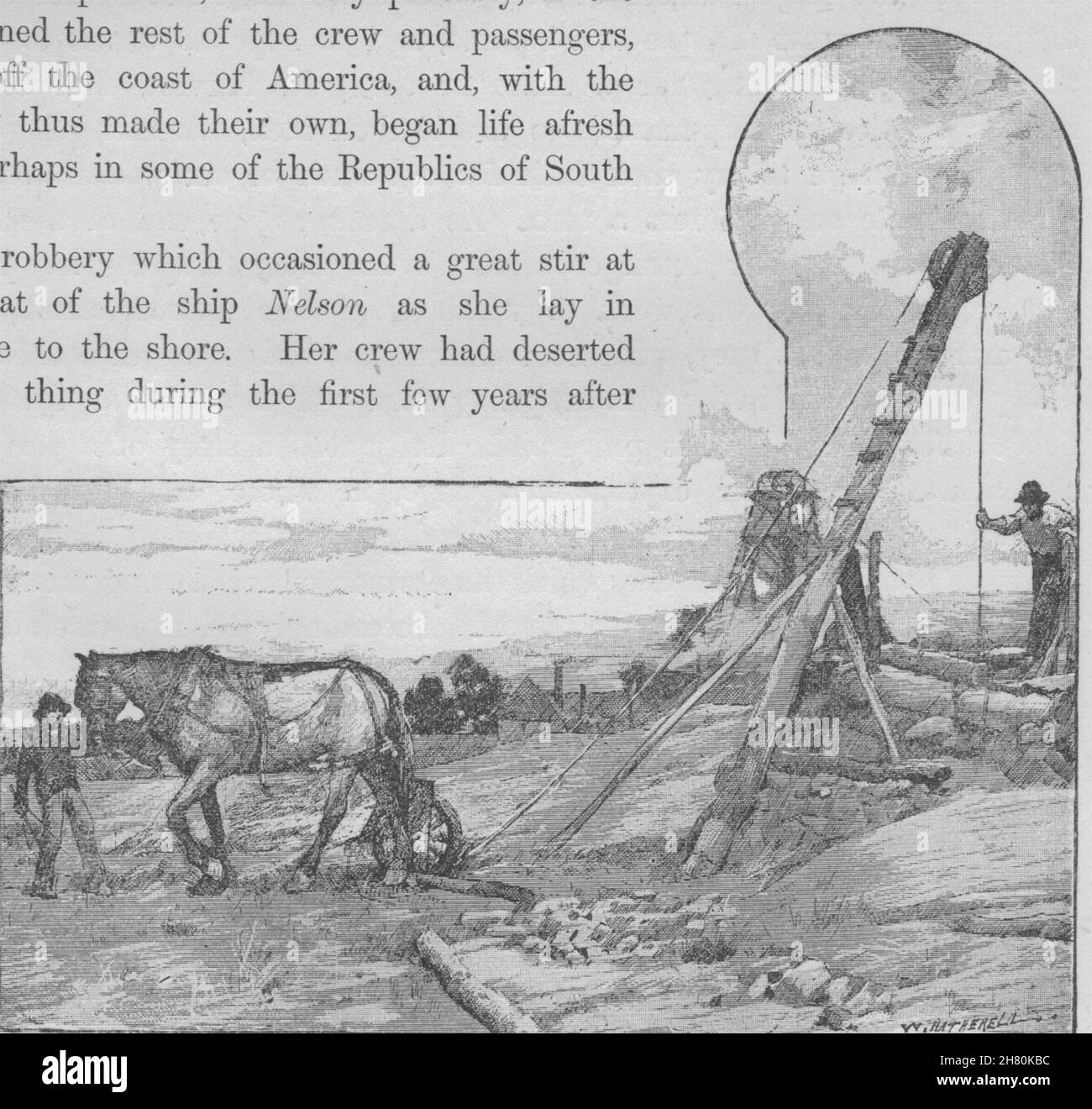 Die Peitsche. "Haul up! '. Gold. Australien 1890 antike Bild drucken Stockfoto