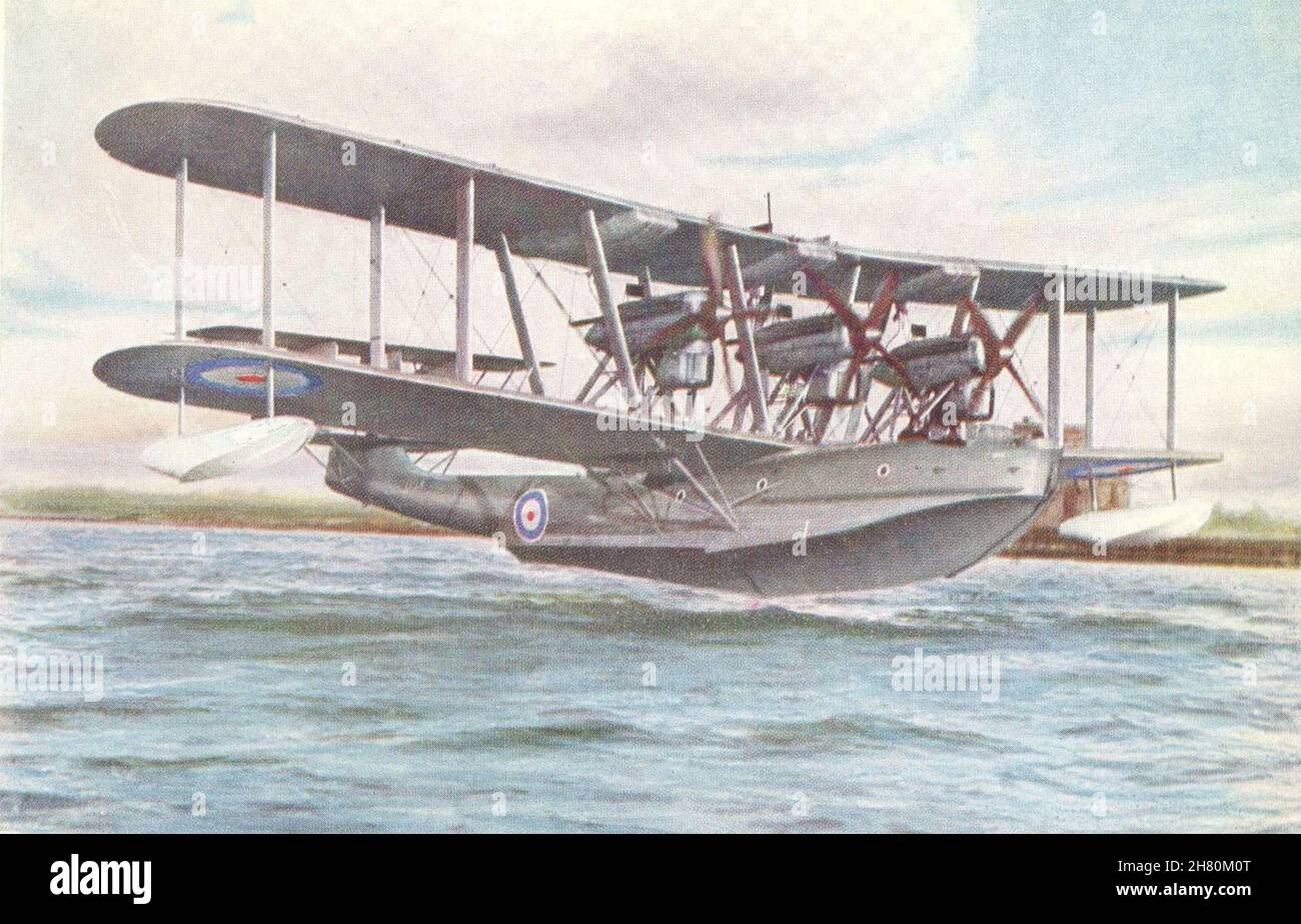 FLUGZEUG. Blackburn Iris fliegendes Boot 1930 altes Vintage Druckbild Stockfoto