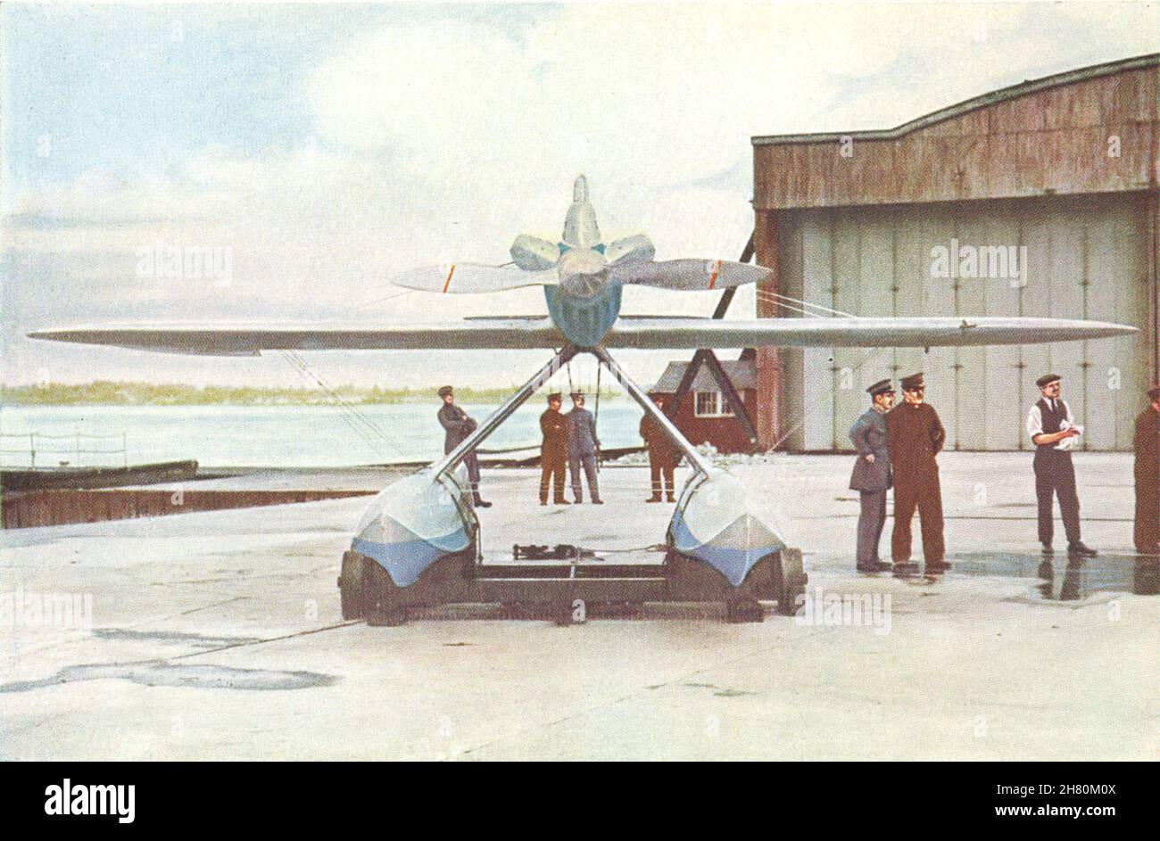 FLUGZEUG. Supermarine S 5 Racing Wasserflugzeug 1930 altes Vintage Druckbild Stockfoto