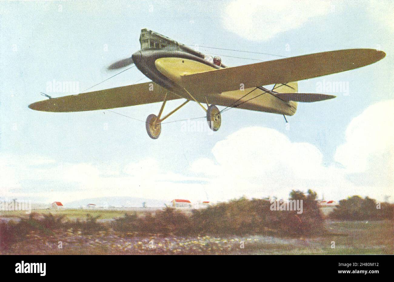 WELT. Tiger Moth. Schnellstes leichtes Flugzeug 1930 altes Vintage Druckbild Stockfoto