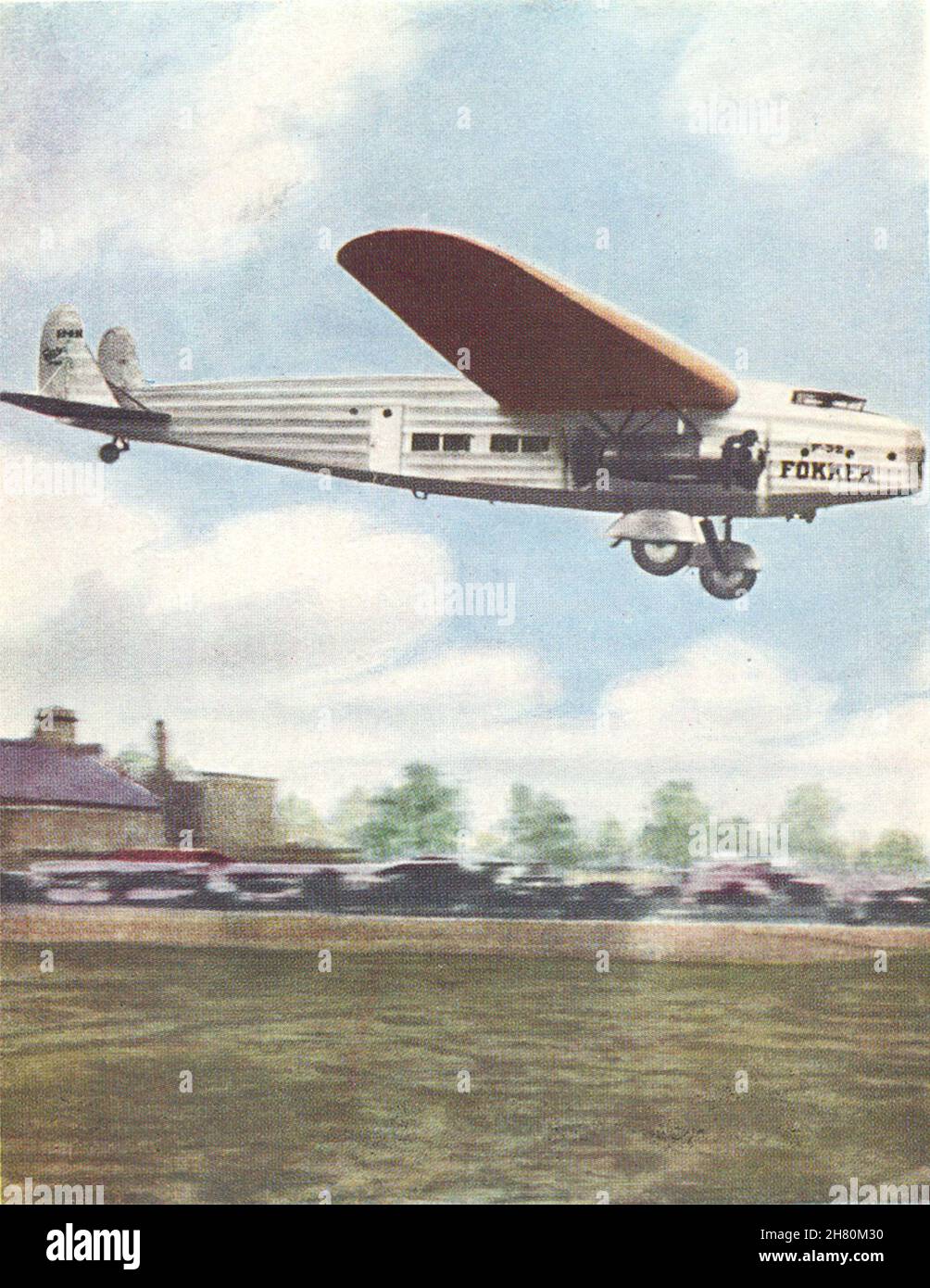 NIEDERLANDE. Fokker 4-motoriger Air-Liner (Niederländisch) 1930 altes Vintage-Druckbild Stockfoto