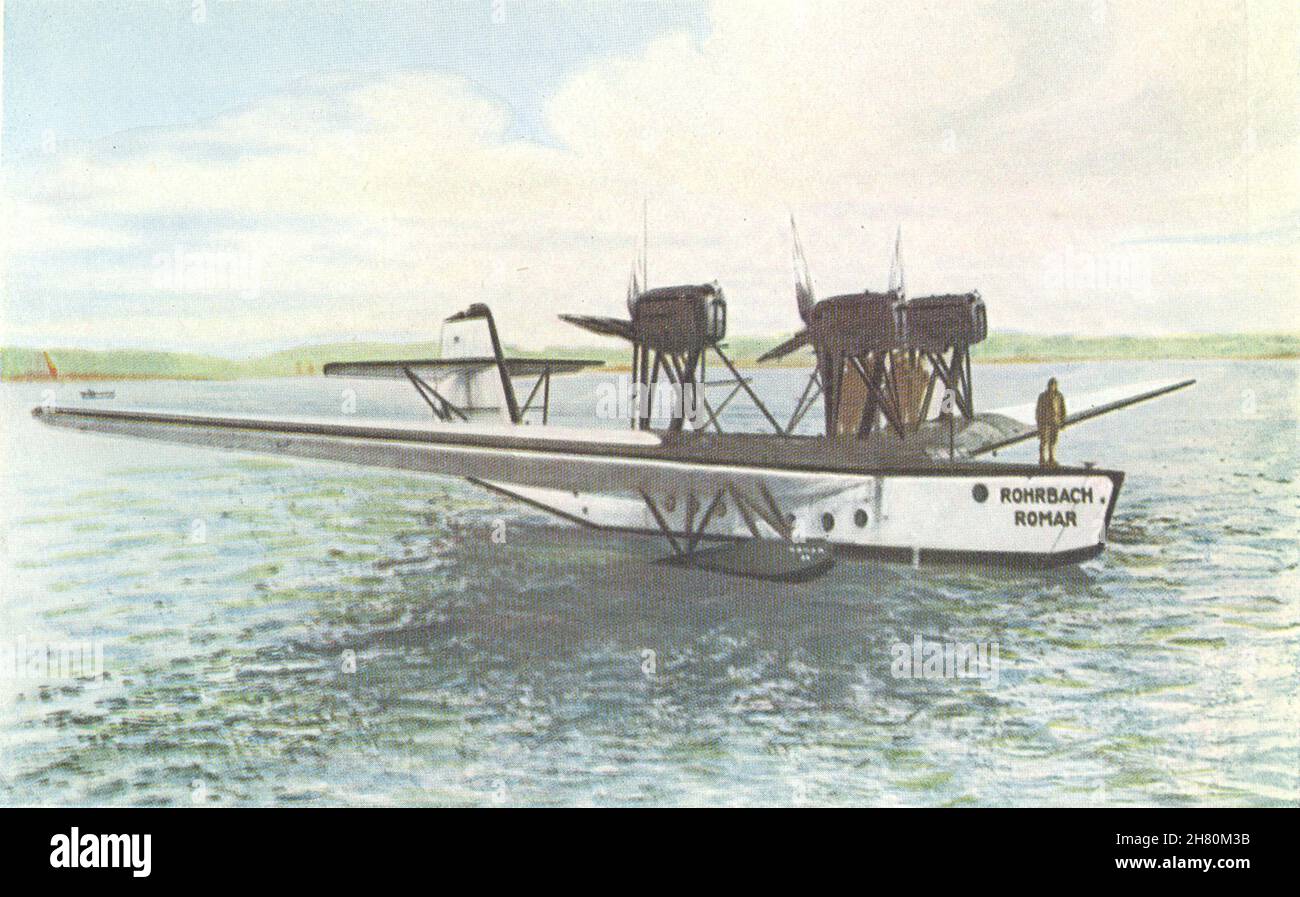 DEUTSCHLAND. Rohrbach Romar, 3-motorige Passagierflugboot 1930 Print Stockfoto