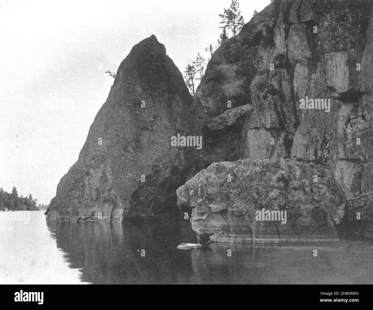 FINNLAND. Lake Ladoga. Die Grotten von Orjantsaari 1908 alte antike Drucke Stockfoto