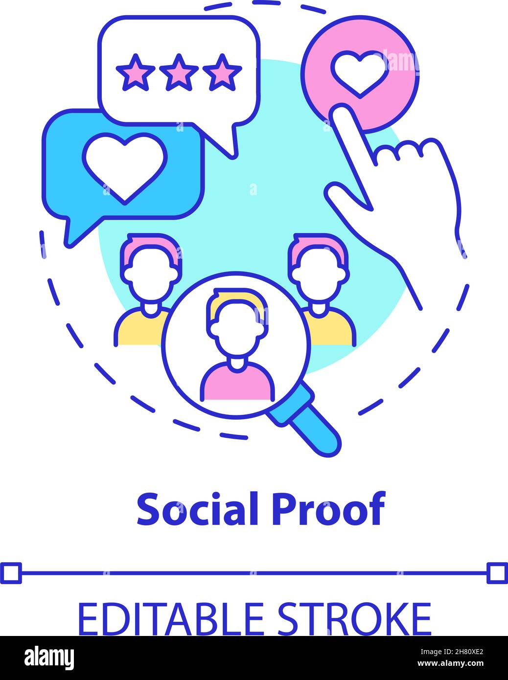 Symbol für das Social Proof-Konzept Stock Vektor