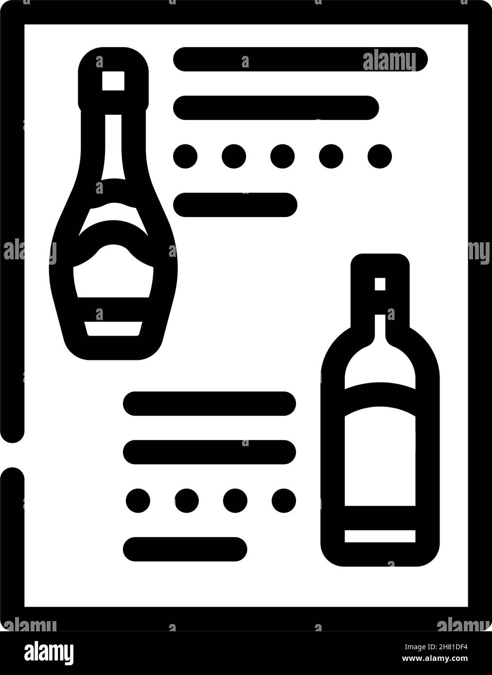 Vektorgrafik für Symbol „Menü Weinlinie“ Stock Vektor