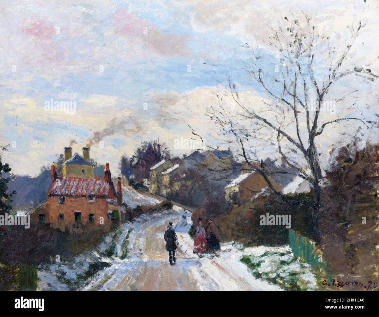 Pissarro. Gemälde mit dem Titel 'Fox Hill, Upper Norwood' von Camille Pissarro (1830-1903), Öl auf Leinwand, 1870 Stockfoto