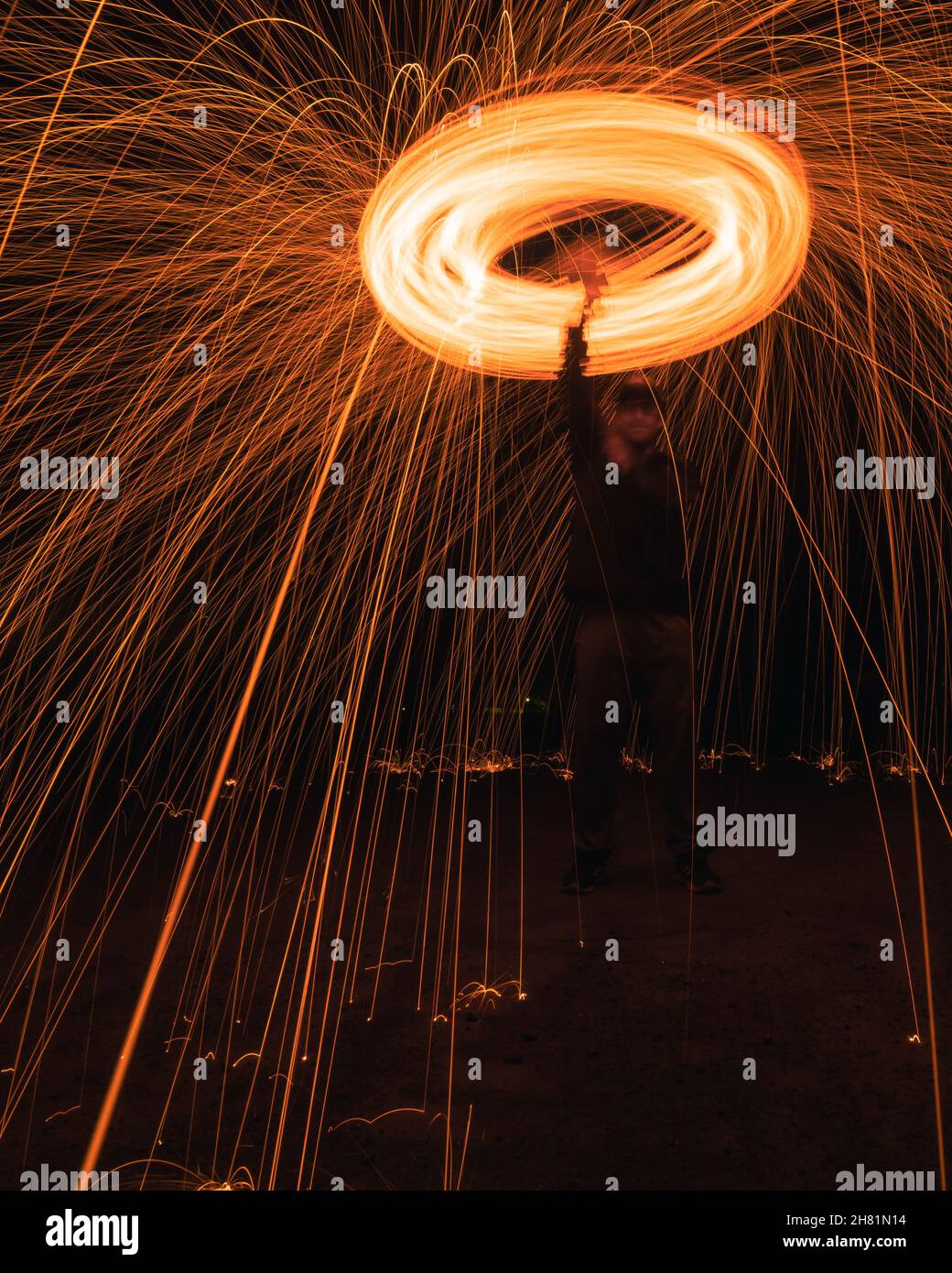 Stahlwolle Photography Light Painting Stockfoto