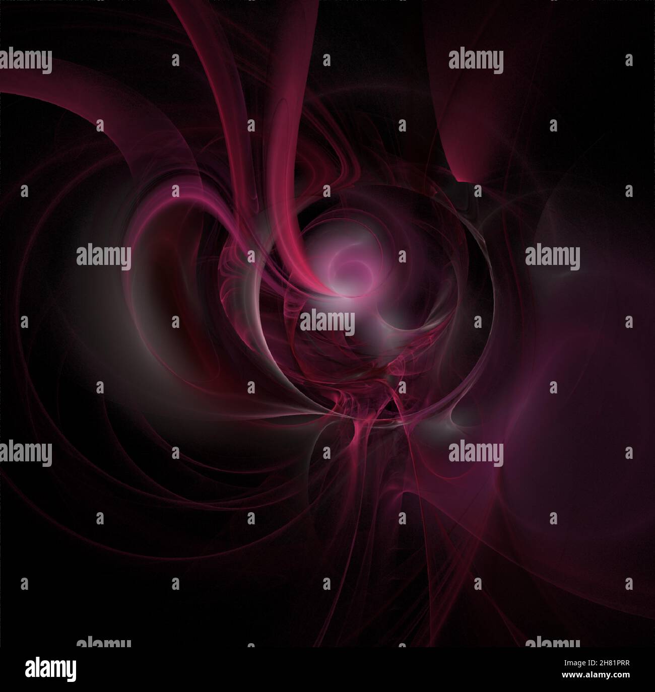 Burgunder Planet auf schwarzem Hintergrund, Raumangabe, Fantasie, abstraktes Design, Rendering Stock Vektor