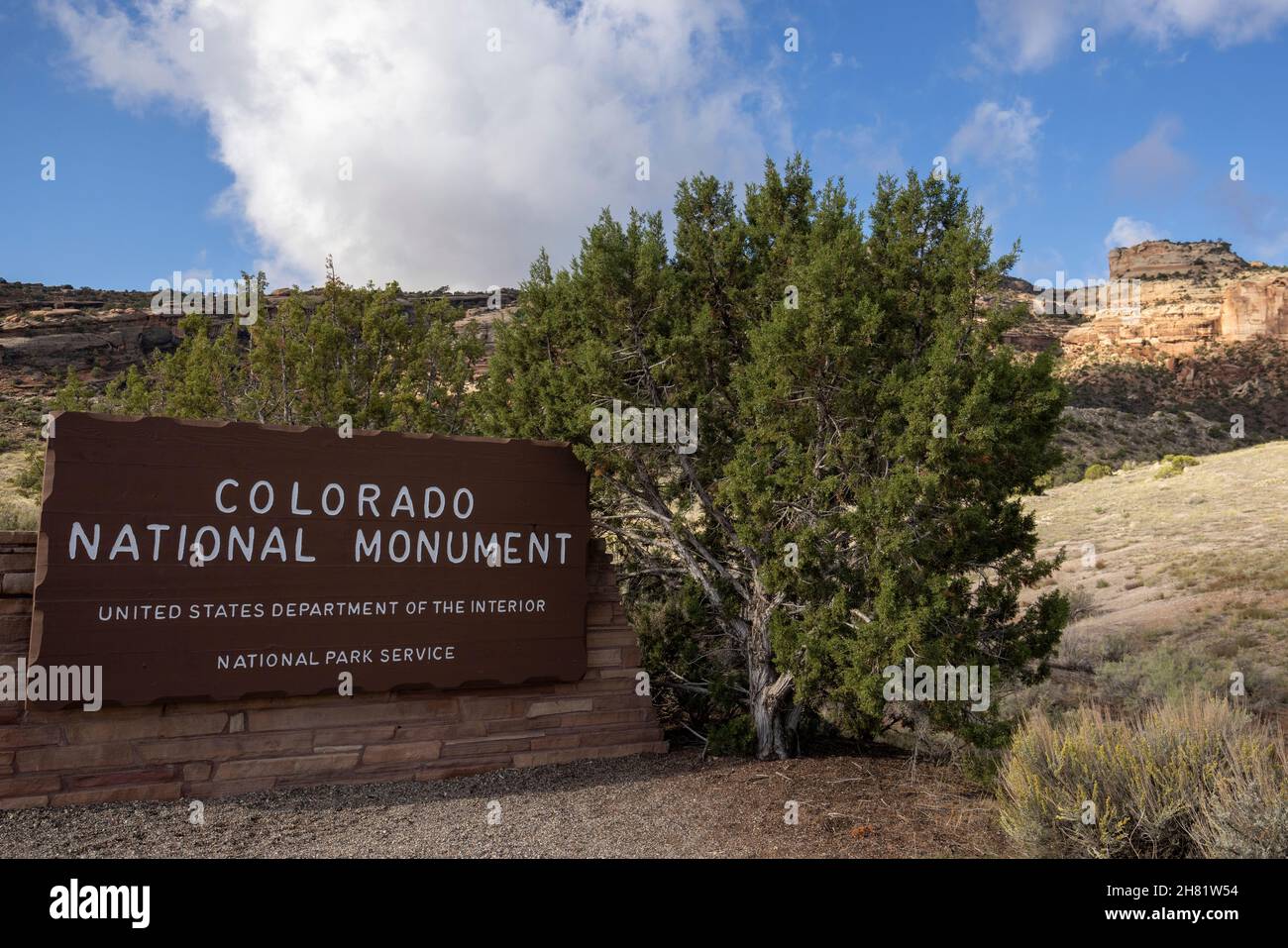 Colorado National Monument in der Nähe von Grand Junction Colorado. Ein Gebiet mit Wüstenland hoch auf dem Colorado Plateau. Stockfoto