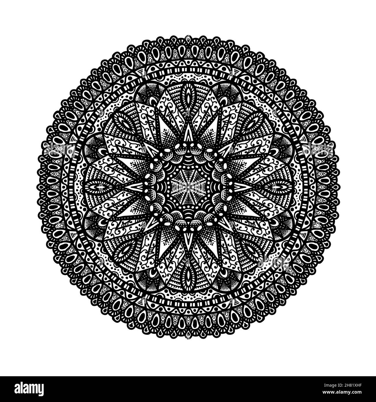 Mandala black and white -Fotos und -Bildmaterial in hoher Auflösung – Alamy