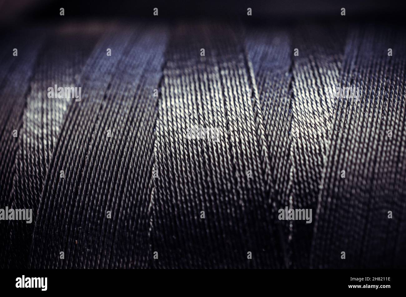 Synthetische schwarzer Faden close-up Stockfoto
