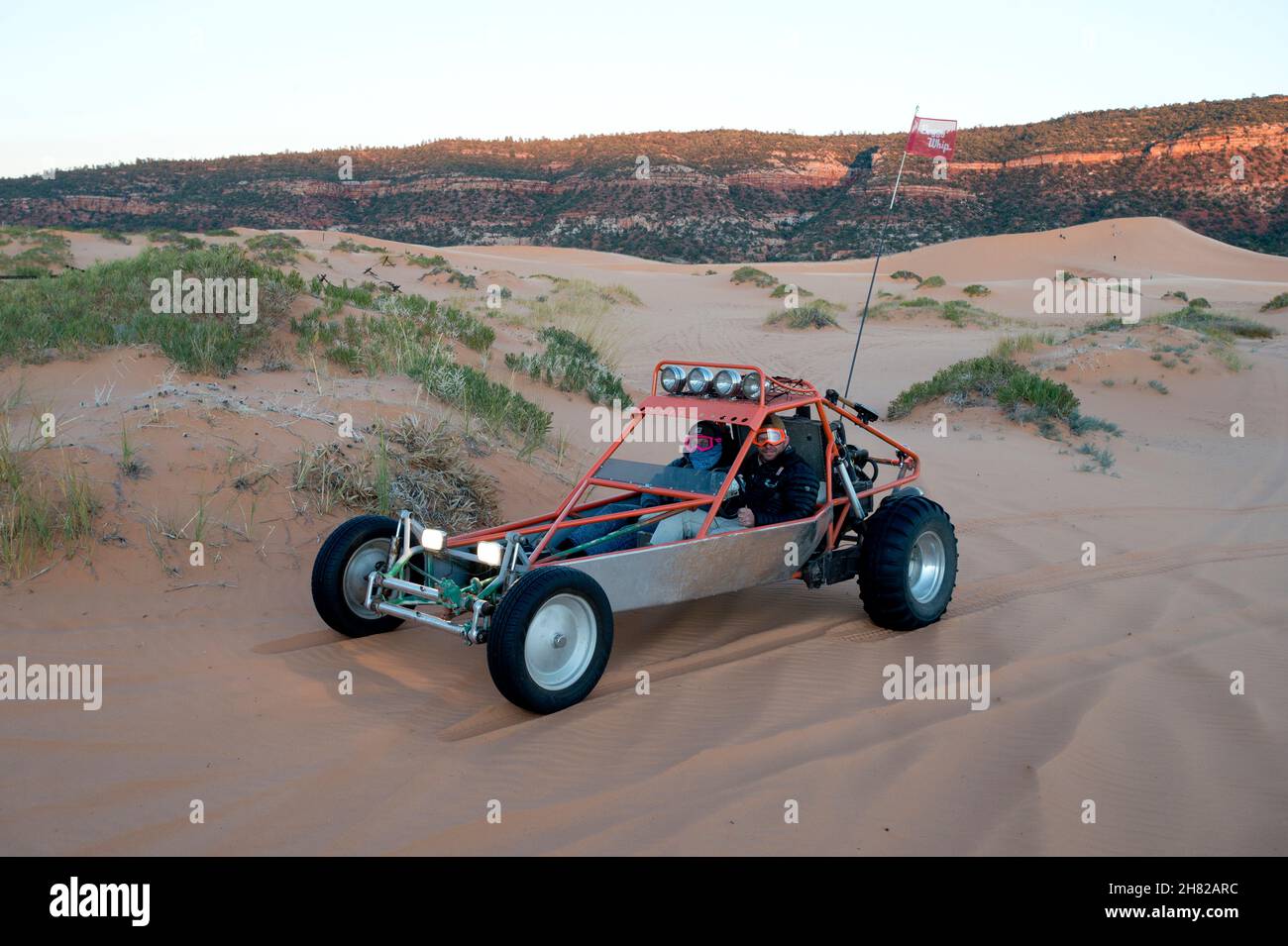 Dünenbuggy im Coral Pink Sand Dunes State Park Utah Stockfoto