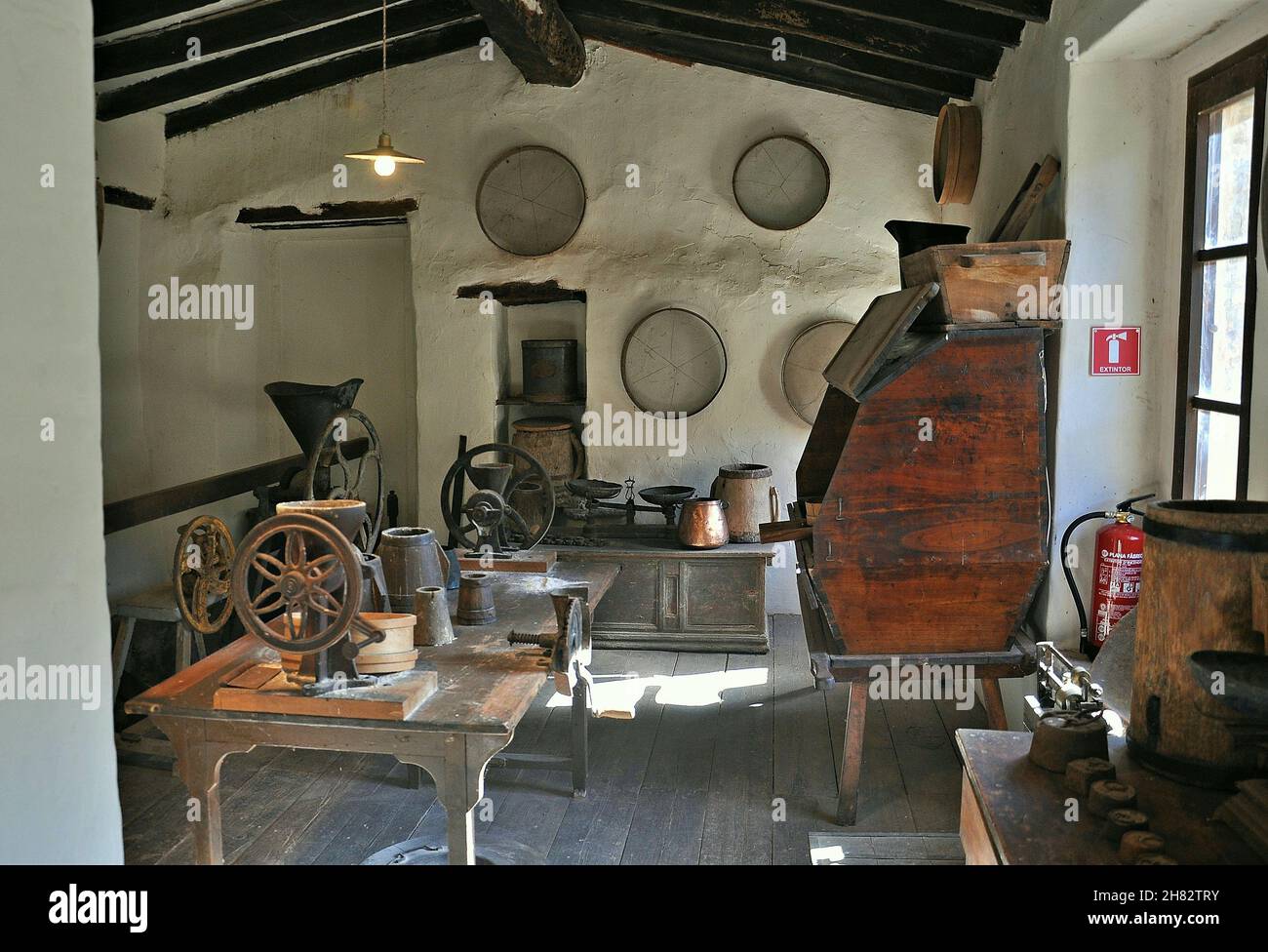 Haus-Museum El Molí del Mig de Mura in der Region Bages, Provinz Barcelona, Katalonien, Spanien Stockfoto