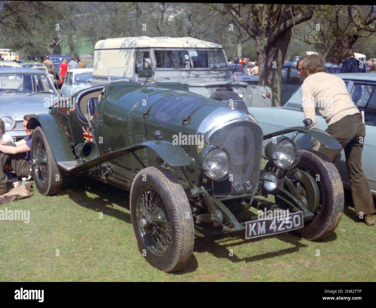 1926 Vintage Bentley 3 Liter auf dem Parkplatz in Prescott Hillclimb 3. Mai 1970 Stockfoto