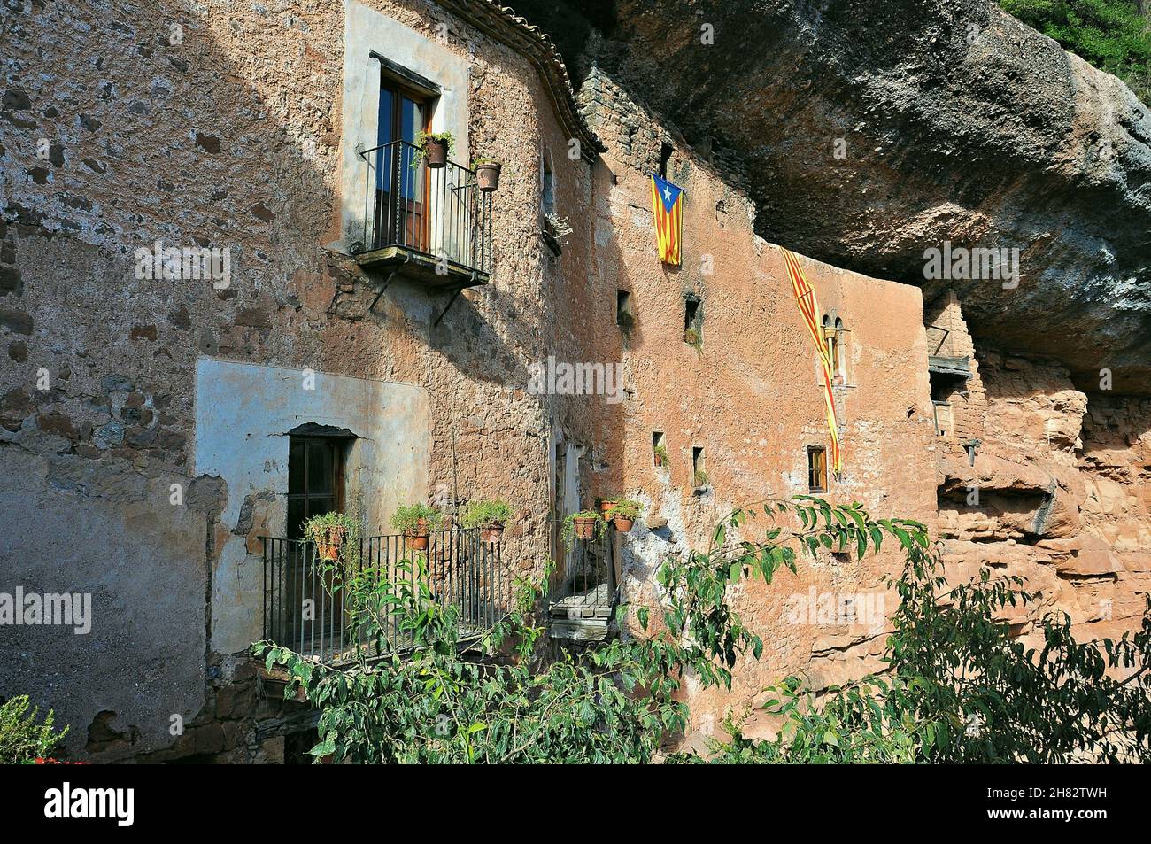 Haus von Puig de la Balma de Mura in der Region Bages, Provinz Barcelona, ​​Catalonia, Spanien Stockfoto