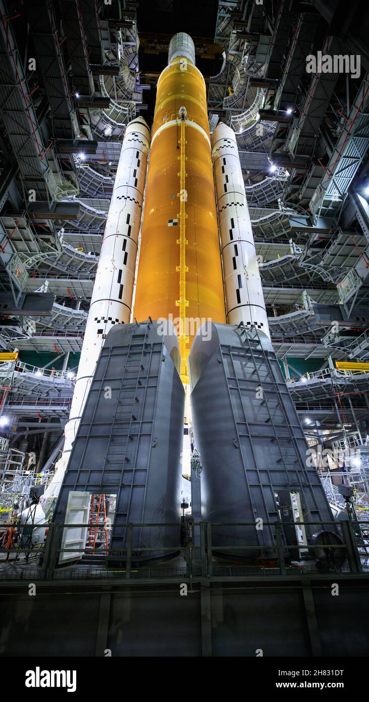 KENNEDY SPACE CENTER, FL, USA - 20. September 2021 - in High Bay 3 des Vehicle Assembly Building im Kennedy Space Center der NASA in Florida, USA Stockfoto
