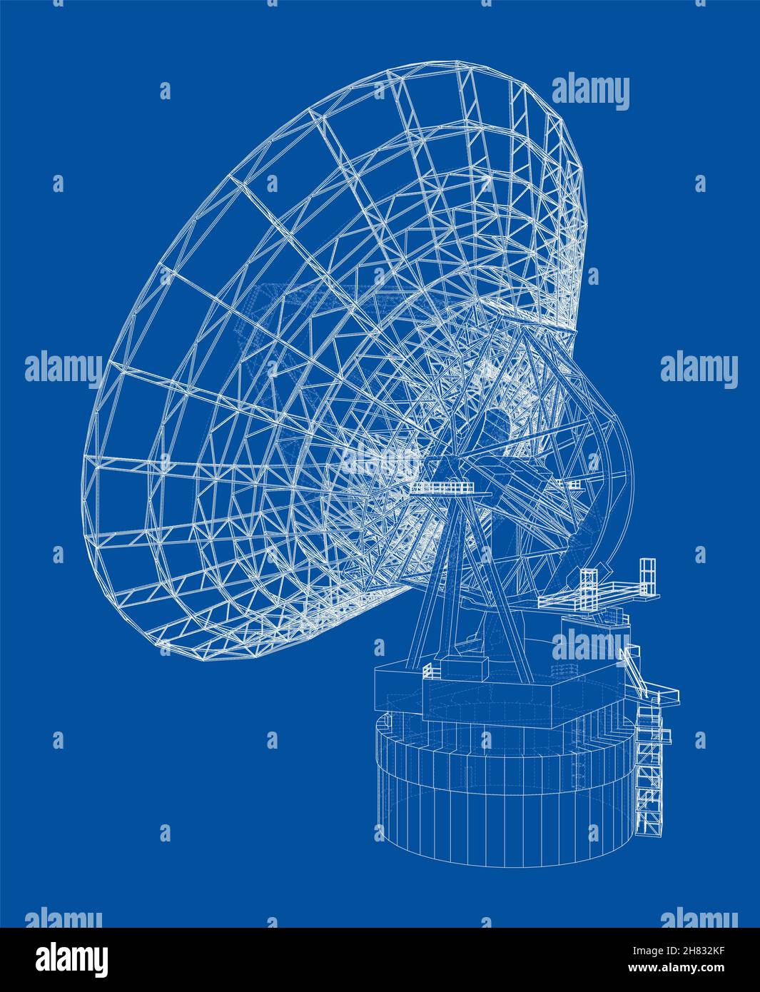 Konzept des Radioteleskops Stockfoto