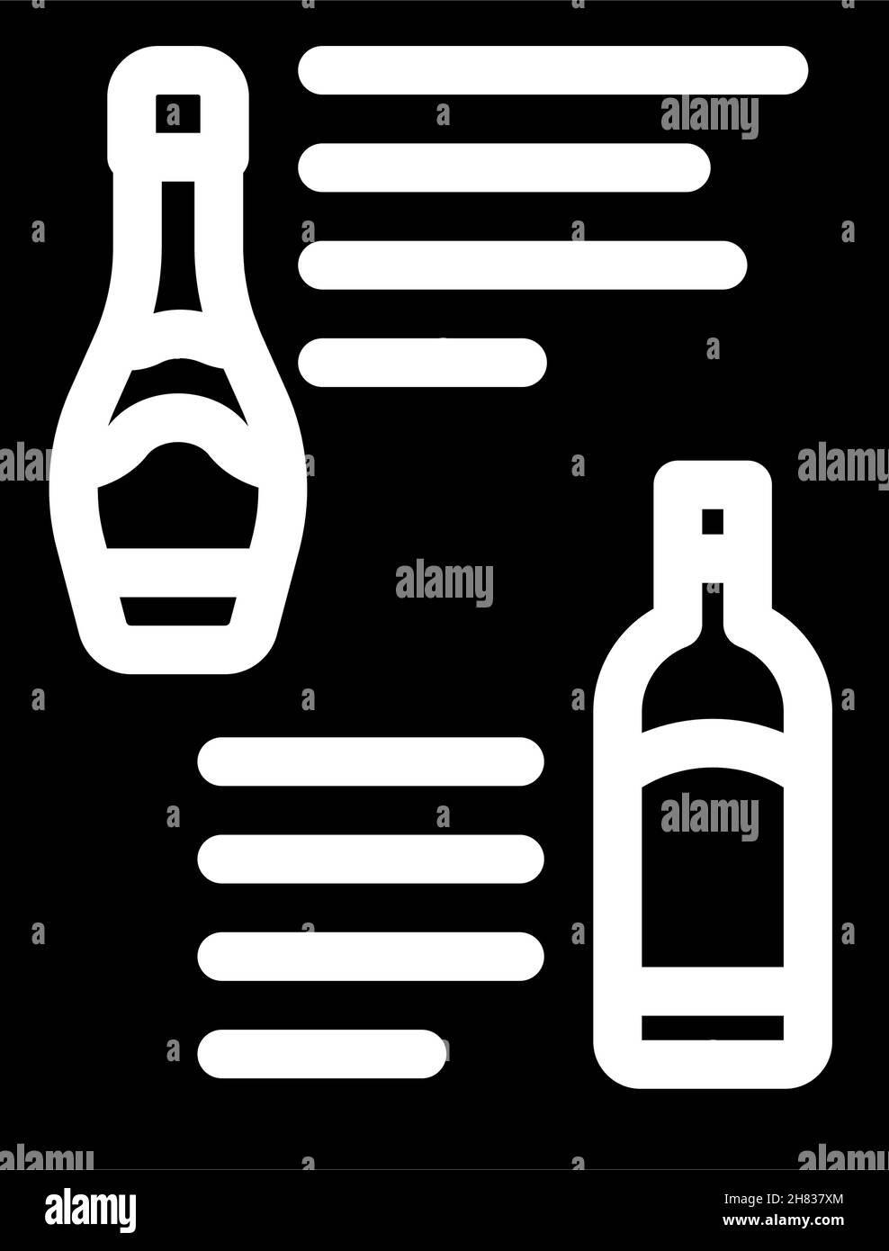 Menü Wein Glyphe Symbol Vektor Illustration Stock Vektor