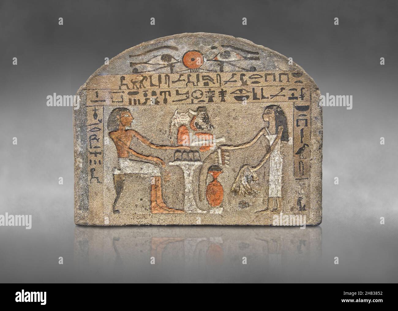 Alte ägyptische Stele von Nefer-waut, 1790–1660 v. Chr., 12–13th Dynastie, Abydos. Kunsthistorisches Muesum Vienna S 93. Bemalter Sandstein, H 20,8 cm, B 27 Stockfoto