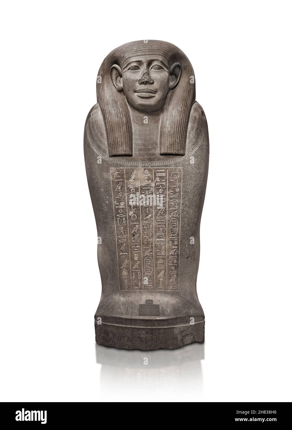 Alter ägyptischer Stein-Mumie-Sarkophag Deckel von Konigin Chedeb-Neith-IRET-Bun, 600 v. Chr., 26th Dynastie. Kunsthistorisches Muesum Wien ALS 3, wie sarco Stockfoto