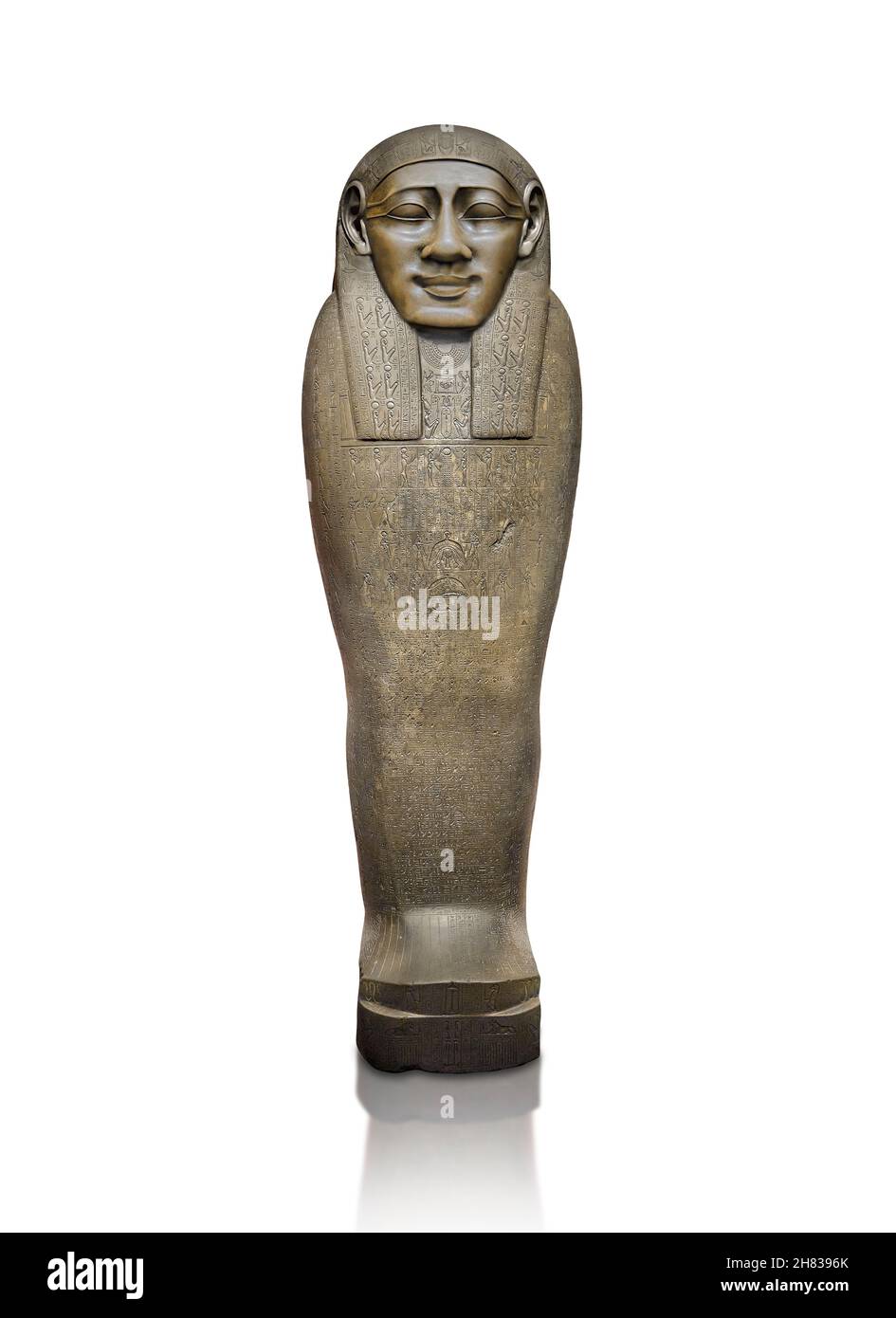Ptolemäischer ägyptischer Sarkophag-Sarg-Sarg von Pa-nebem-isis, 2NC. Jh. v. Chr. Kunsthistorisches Museum Wien Inv. AS 4. Basalt, Höhe 47,5 cm : Breite 6 Stockfoto